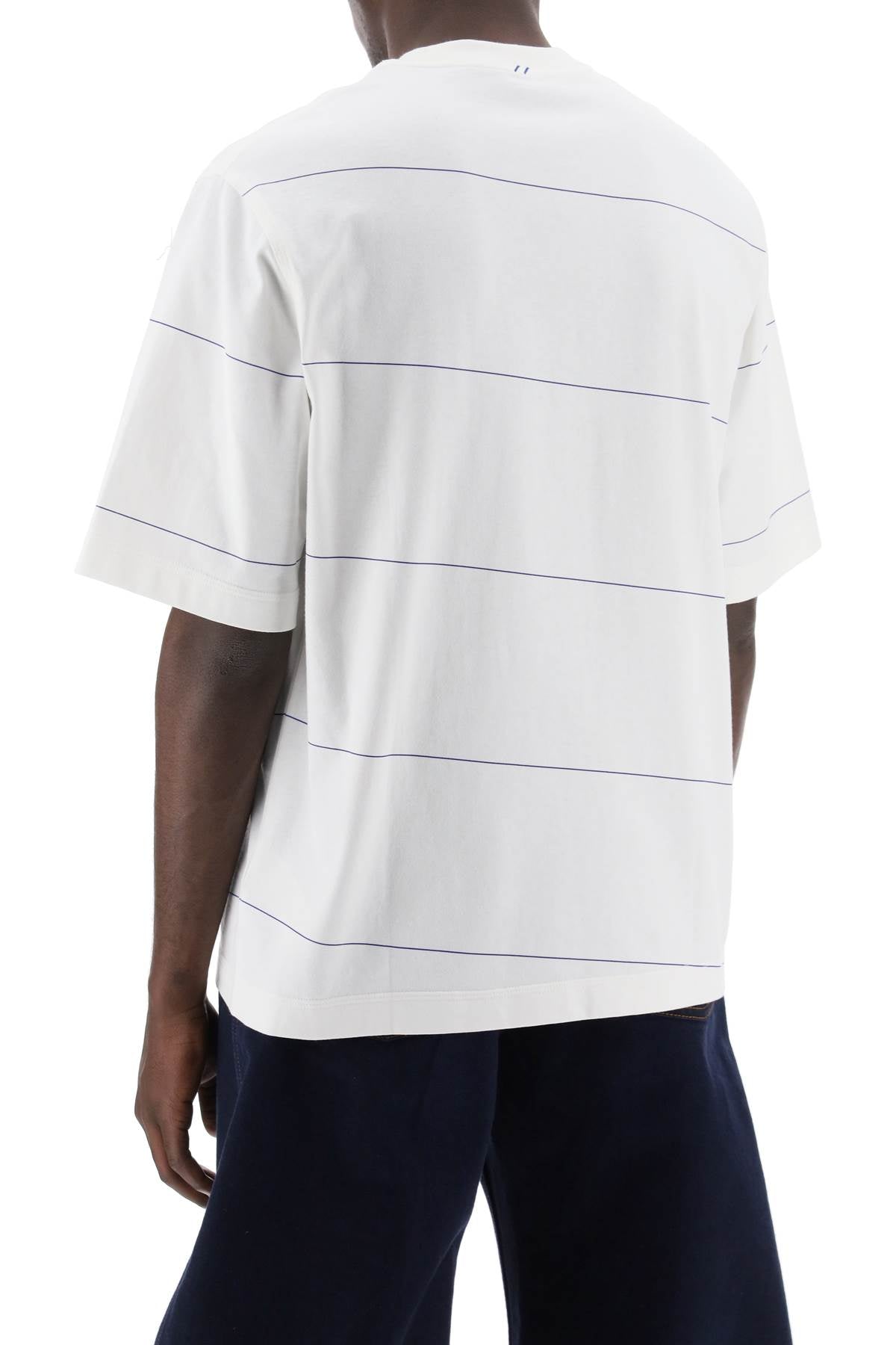 BURBERRY striped t-shirt with ekd embroidery