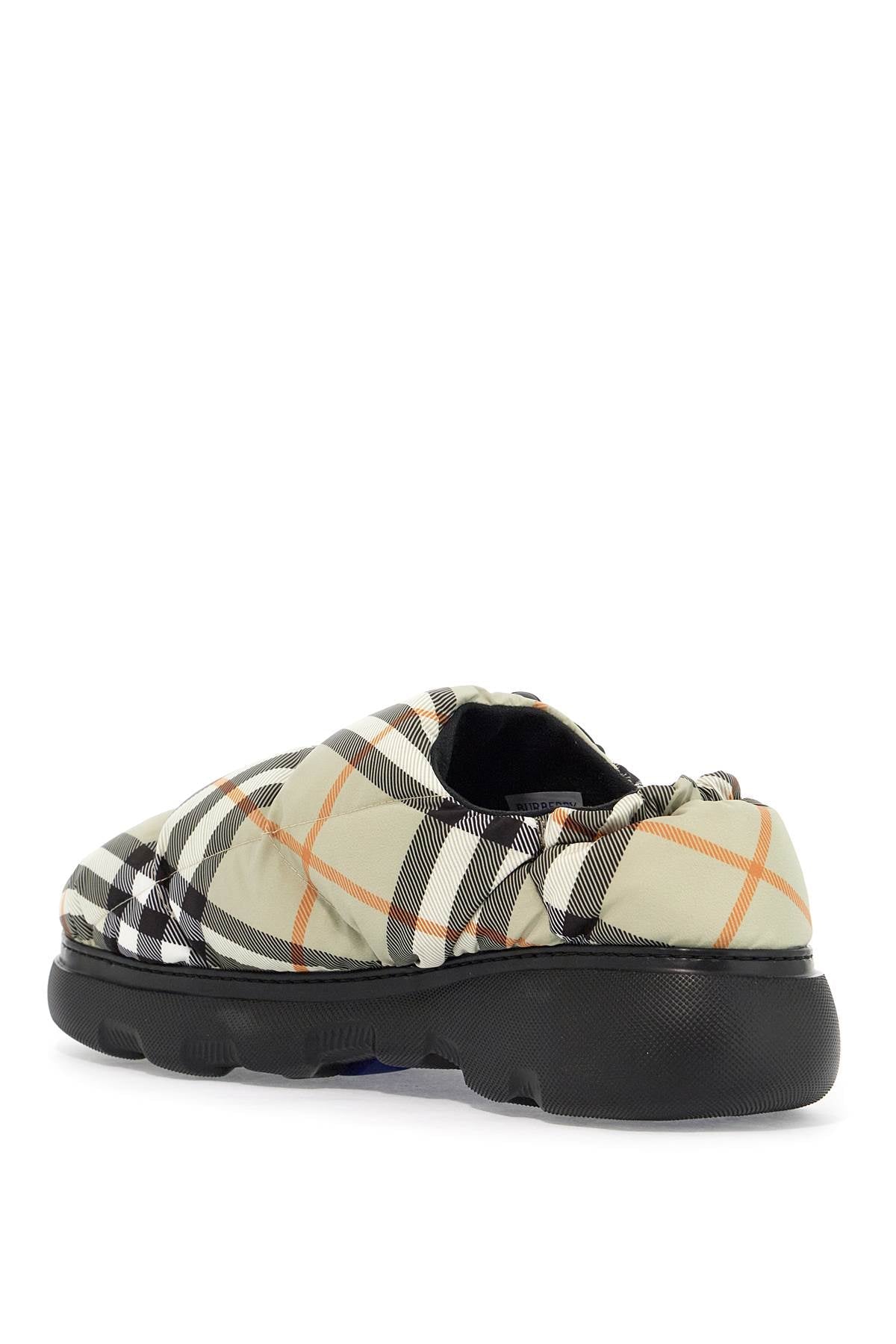 BURBERRY nylon check mules pillow for