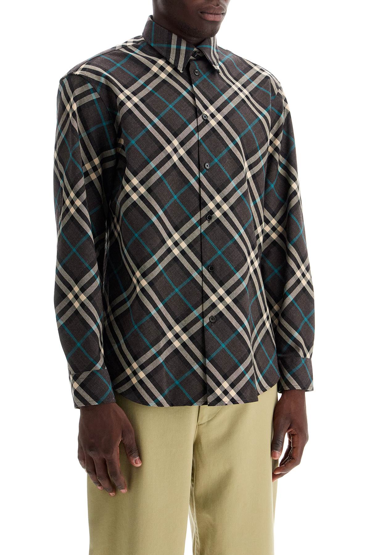 BURBERRY wool blend shirt with check pattern