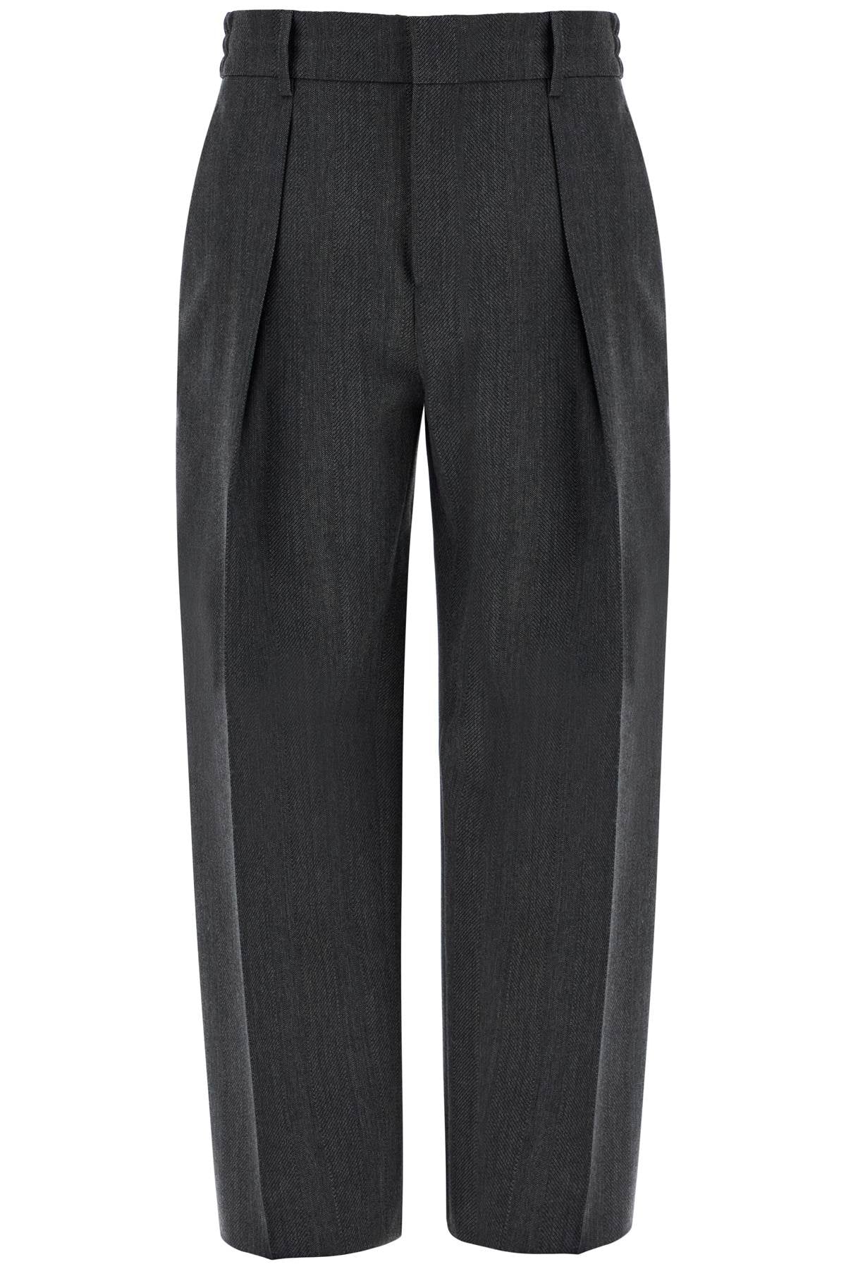 BURBERRY wide woolen checked trousers