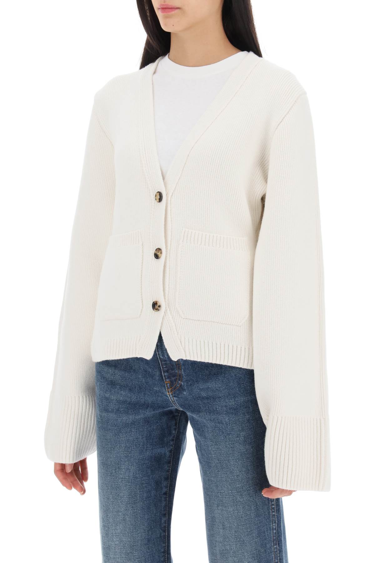 KHAITE scarlet cashmere cardigan