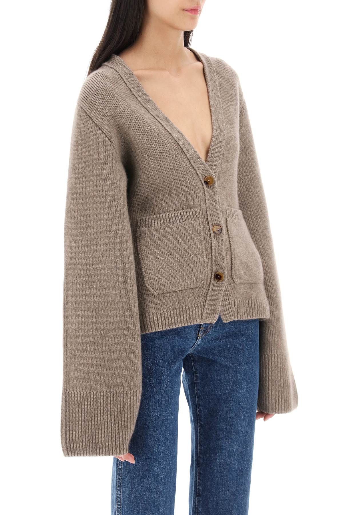 KHAITE scarlet cashmere cardigan