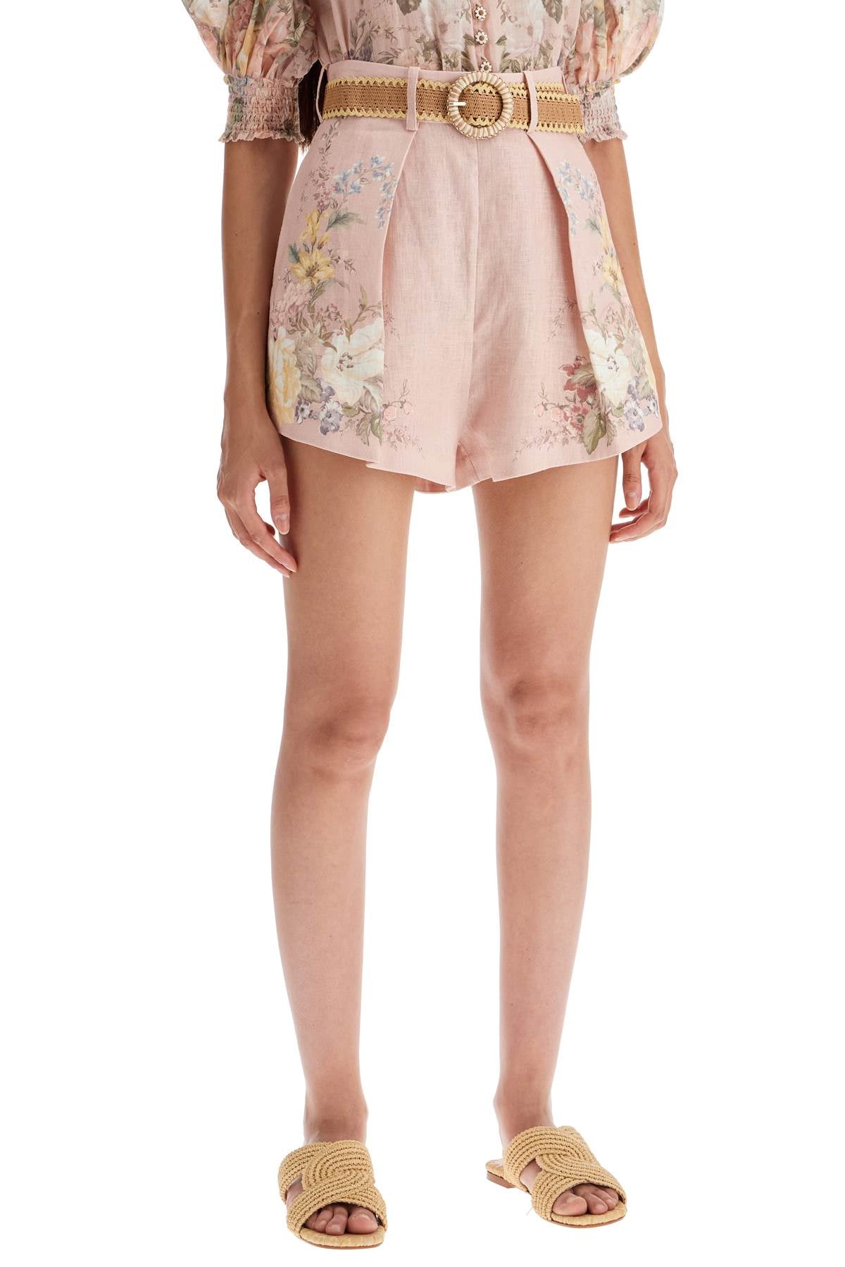 ZIMMERMANN floral linen waverly shorts