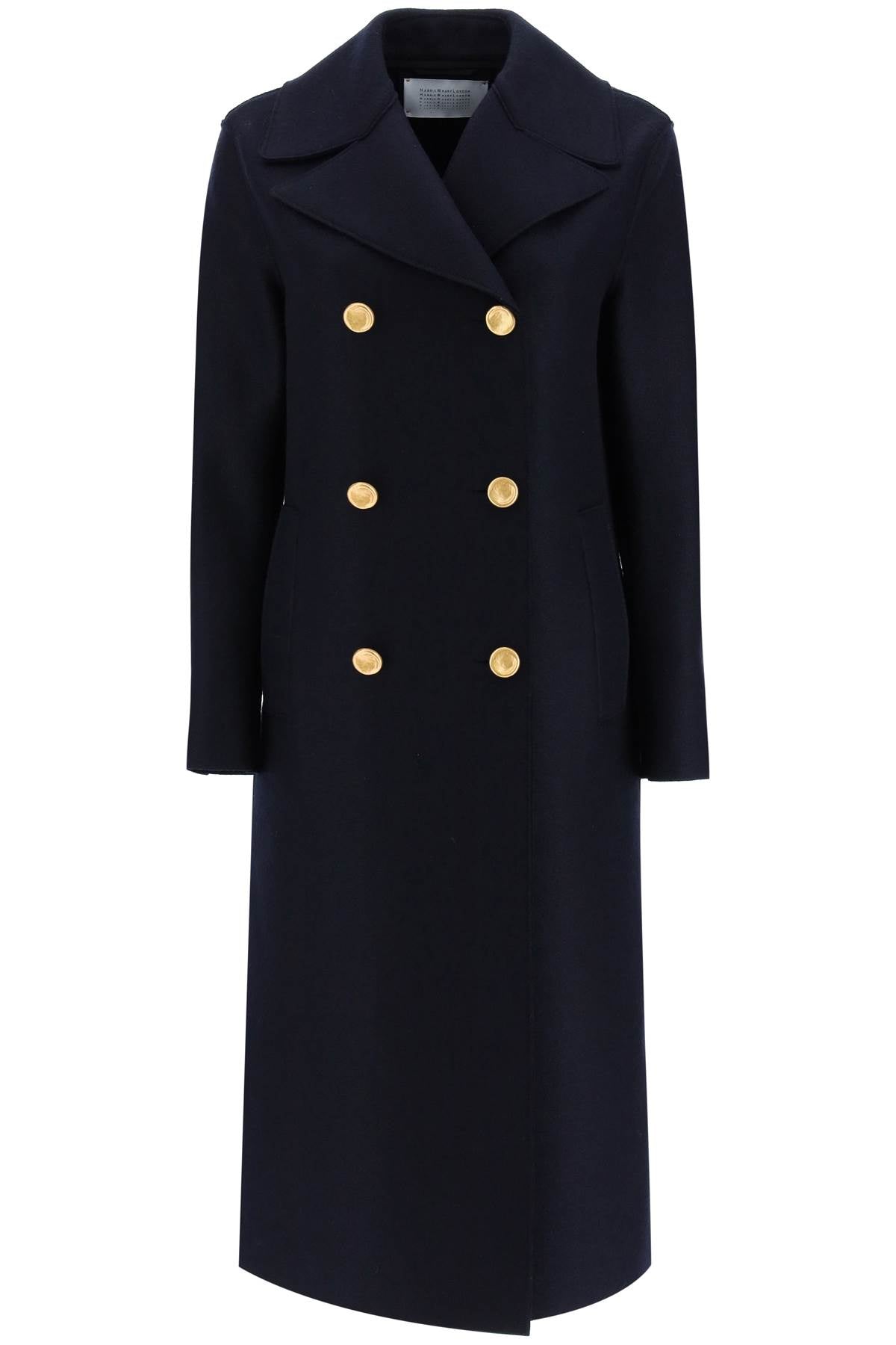 HARRIS WHARF LONDON double-breasted coat in pressed wool