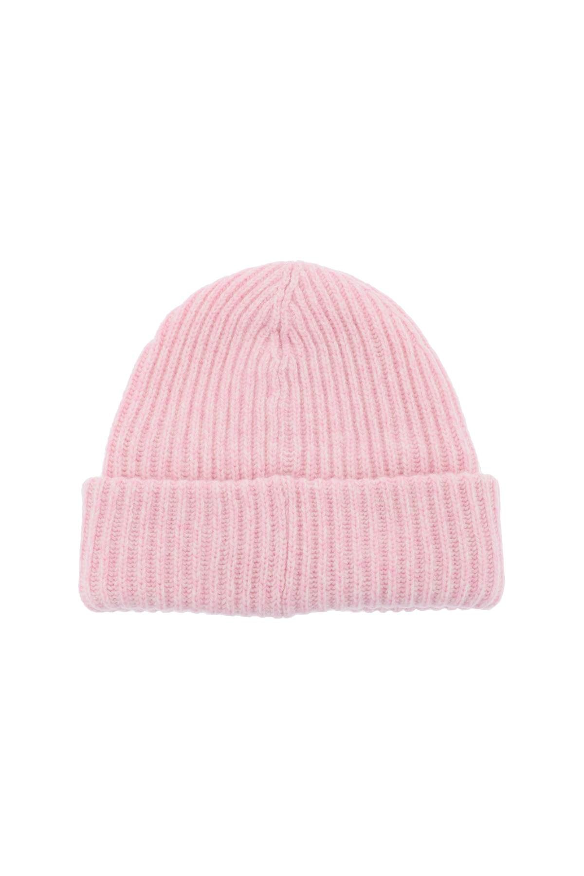 GANNI beanie hat with logo patch