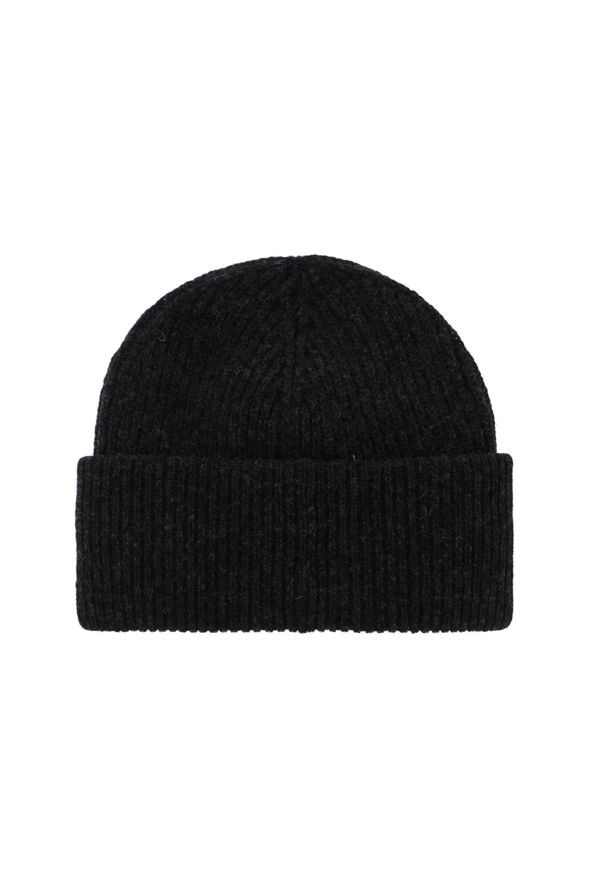 GANNI beanie hat with logo label