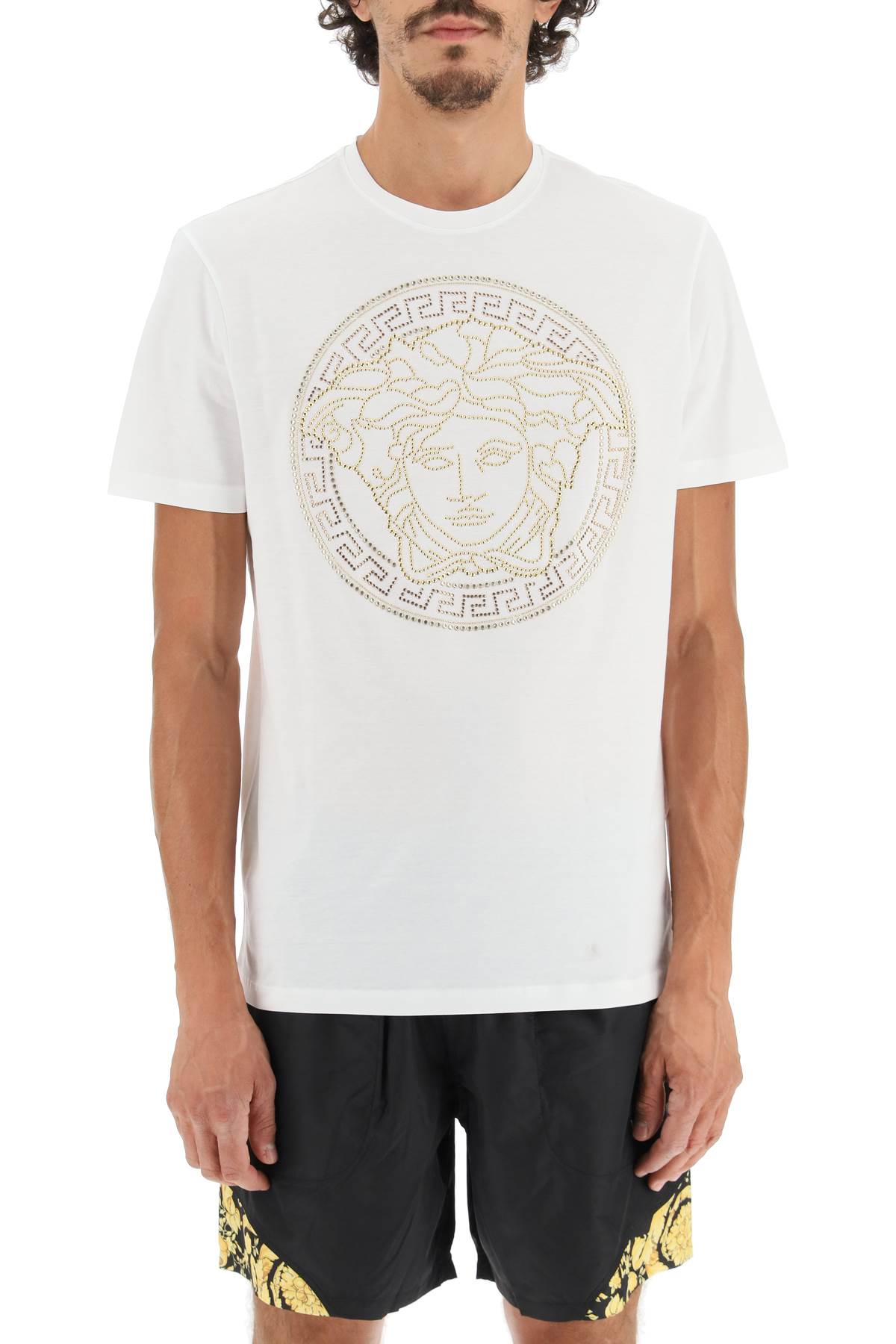 VERSACE medusa-studded taylor fit t-shirt