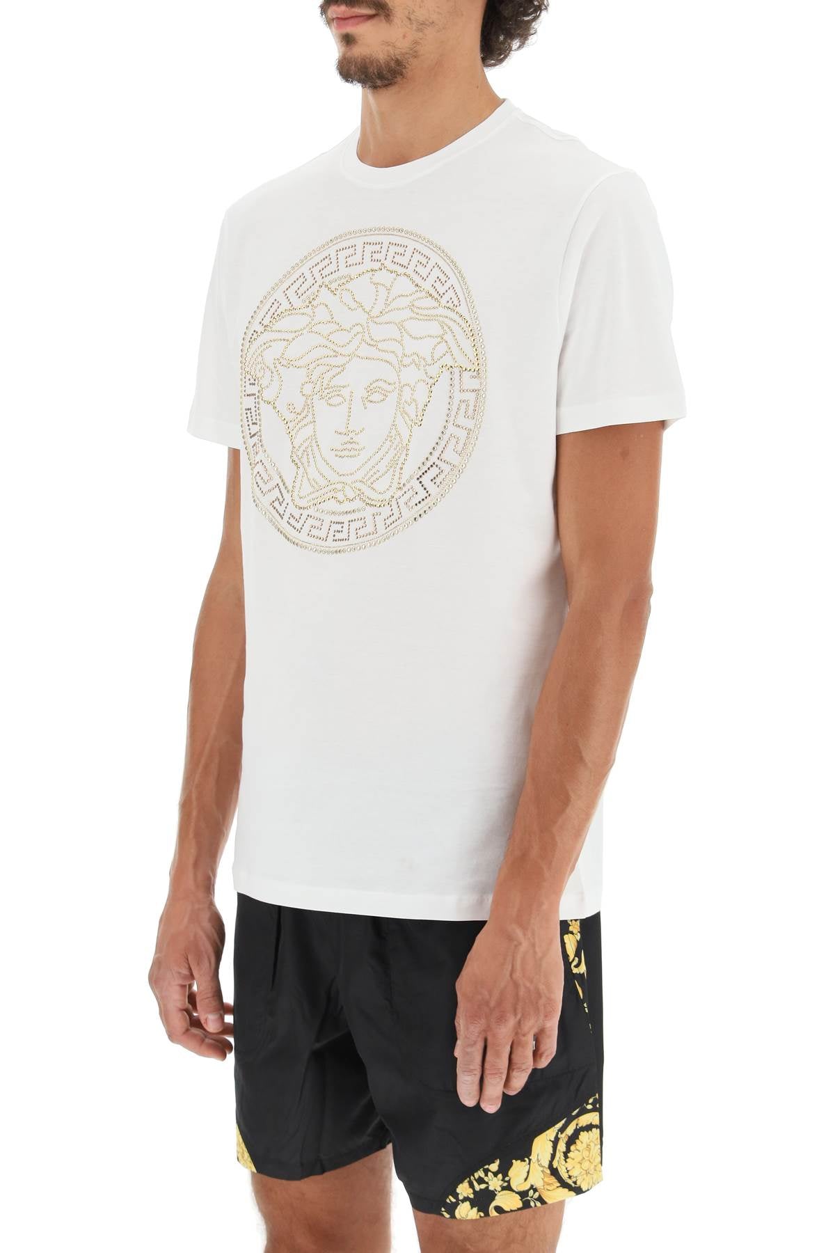 VERSACE medusa-studded taylor fit t-shirt