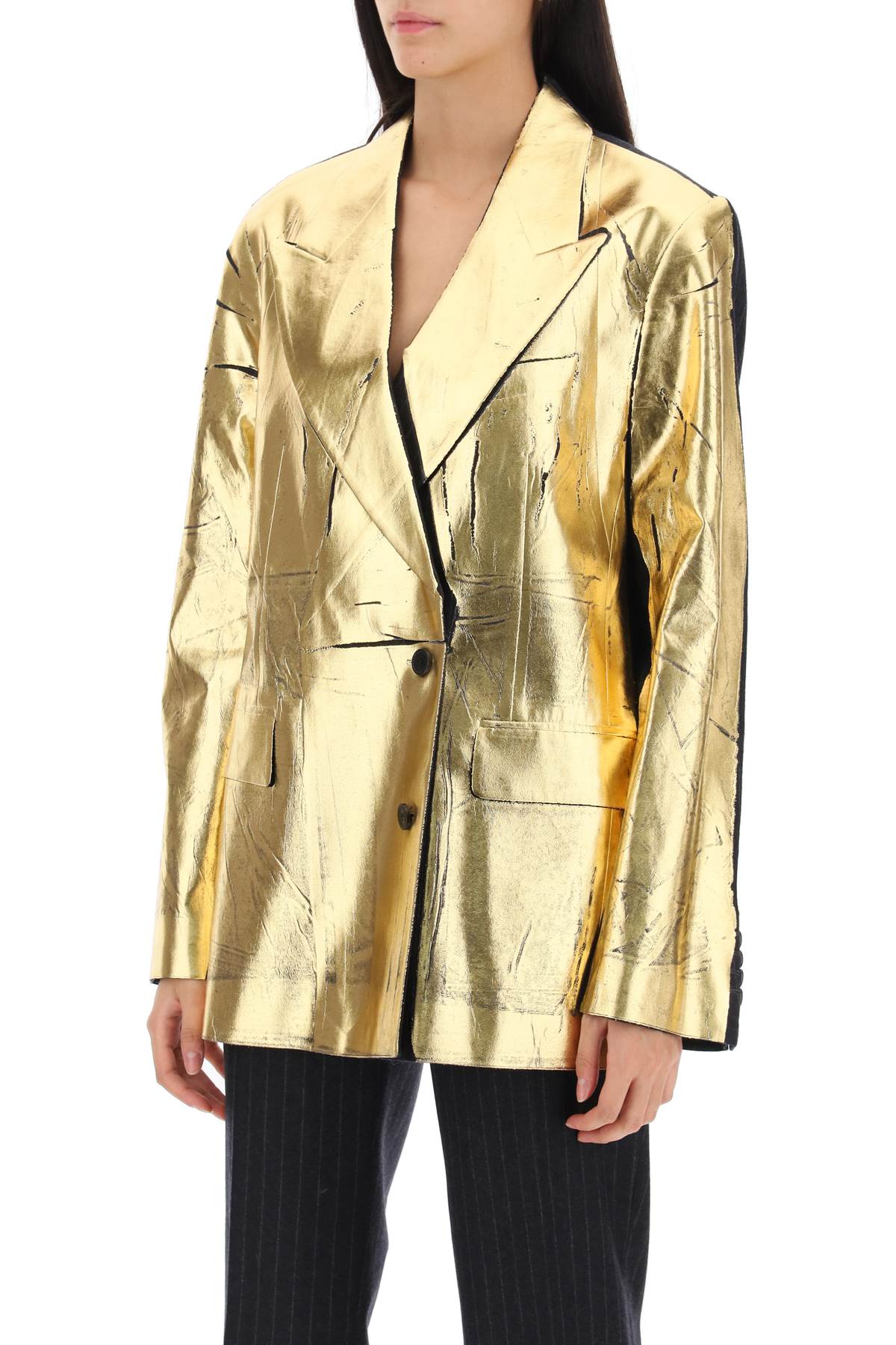 DRIES VAN NOTEN benos blazer with metallic coating