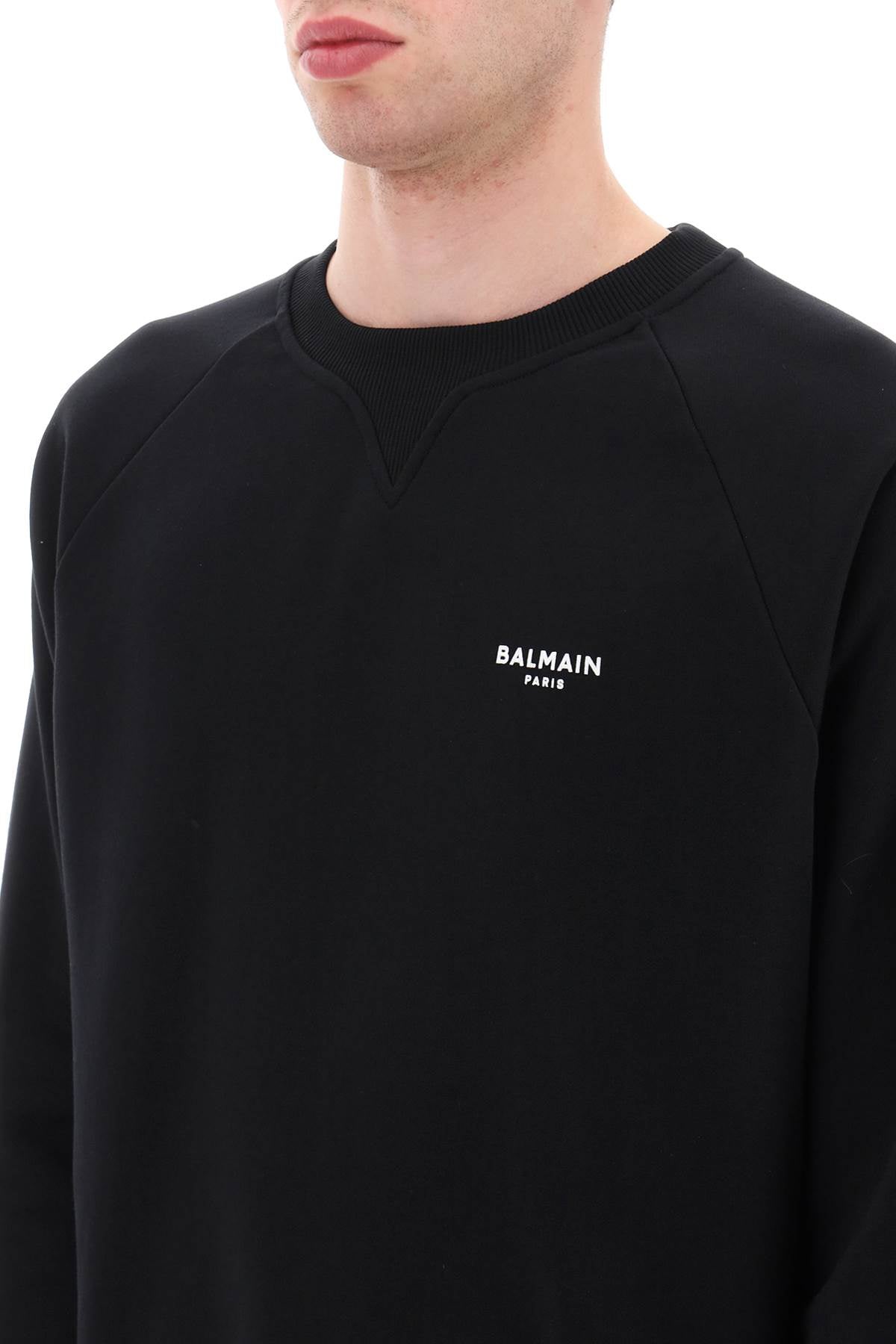 BALMAIN crew-neck sweatshirt with flocked logo