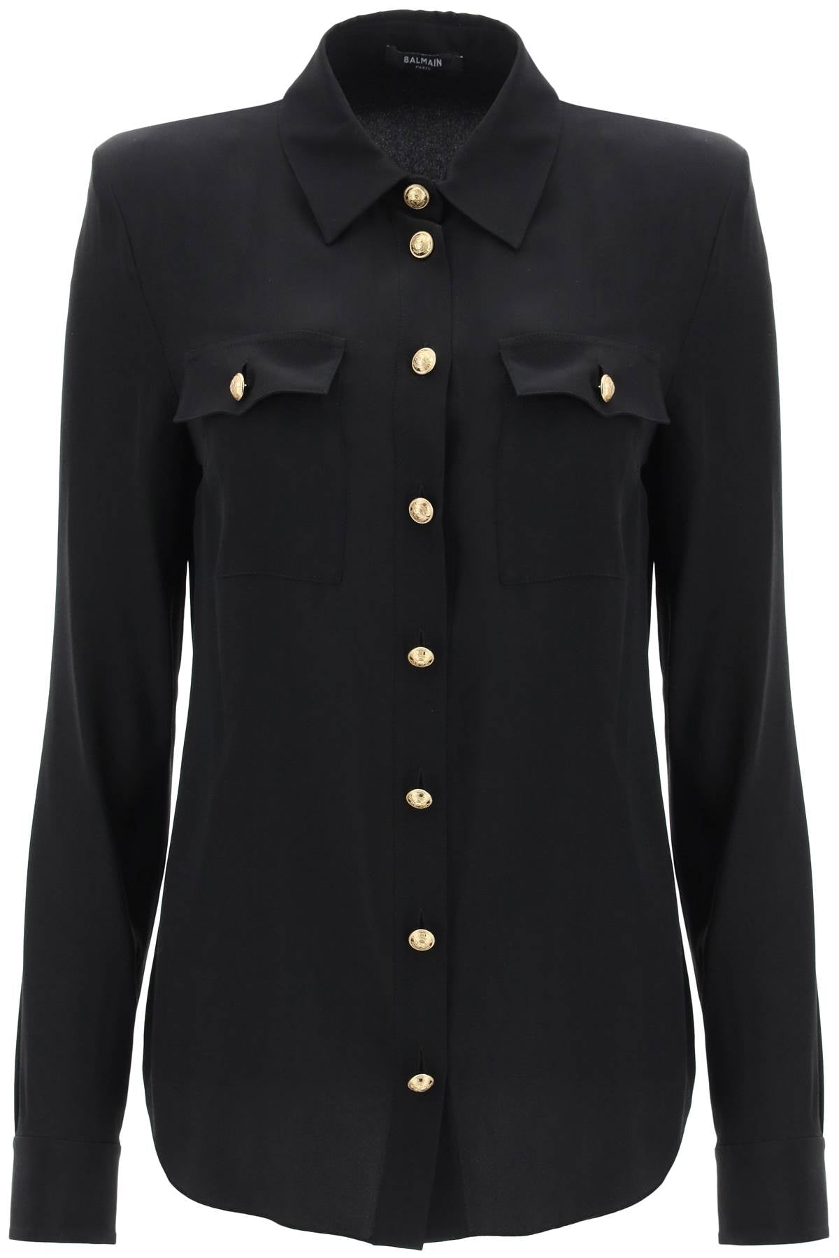 BALMAIN silk shirt with padded shoulders