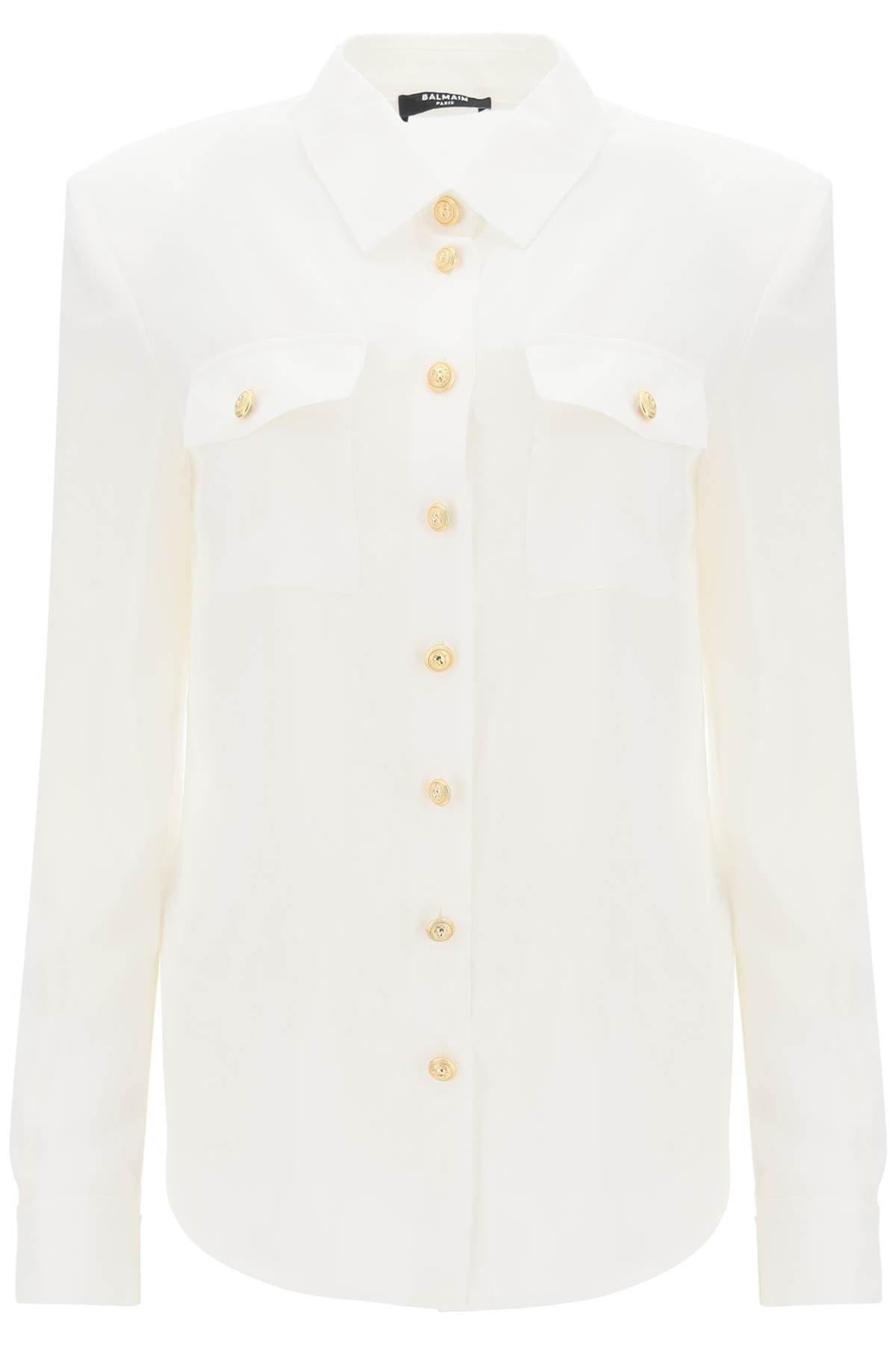 BALMAIN silk shirt with padded shoulders