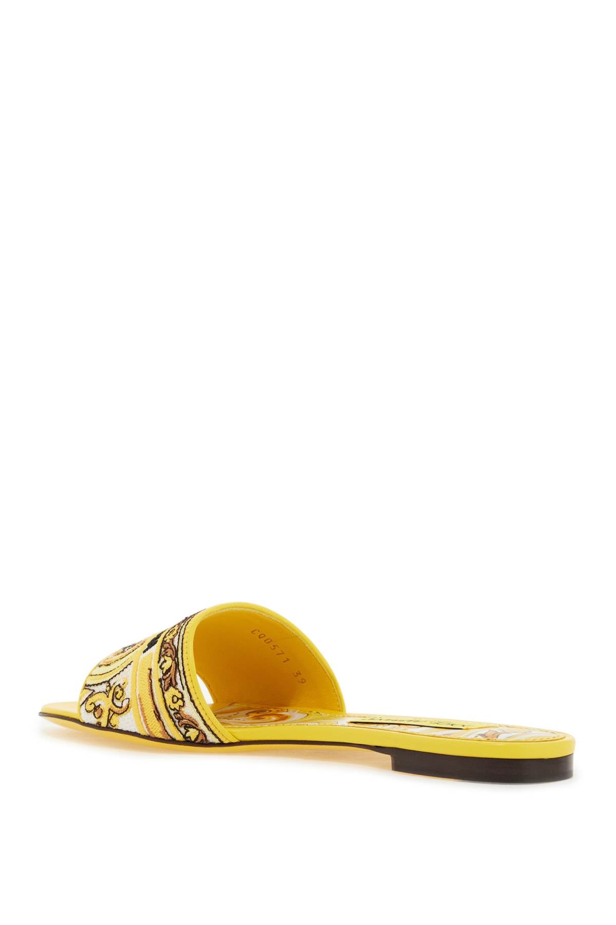 DOLCE & GABBANA white maiolica patterned slide