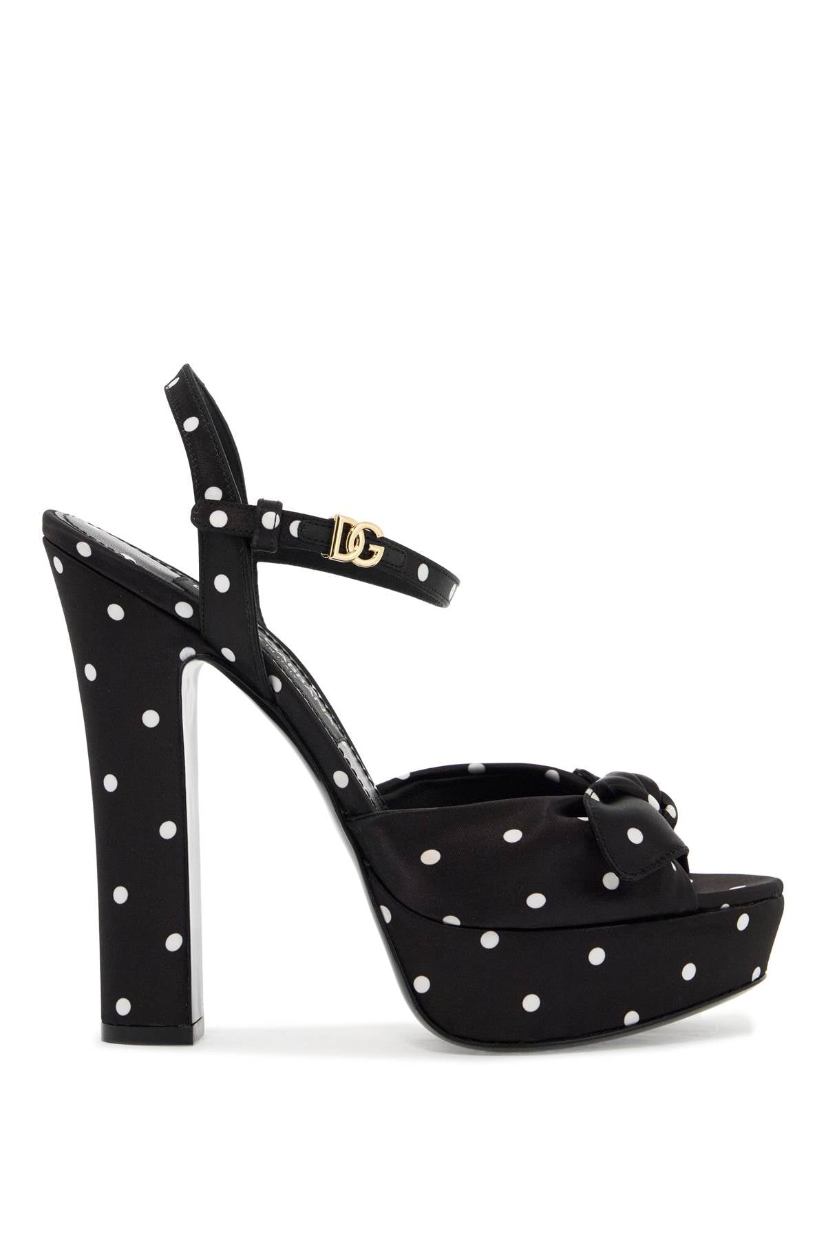 DOLCE & GABBANA "keira polka dot satin platform sandals