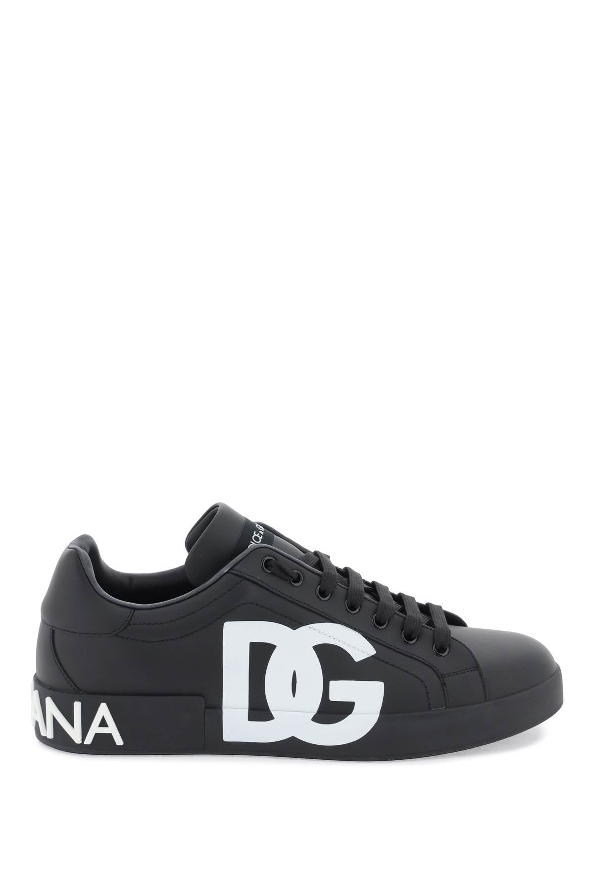 DOLCE & GABBANA leather portofino sneakers with dg logo