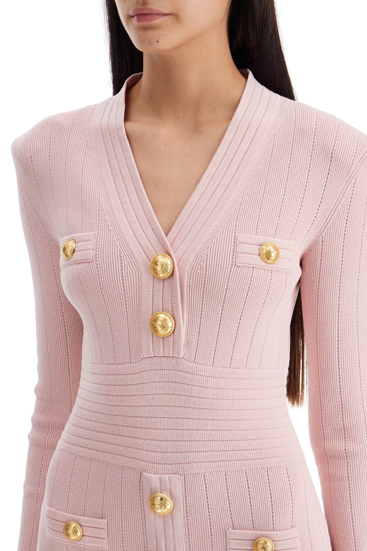 BALMAIN knitted mini dress with buttons