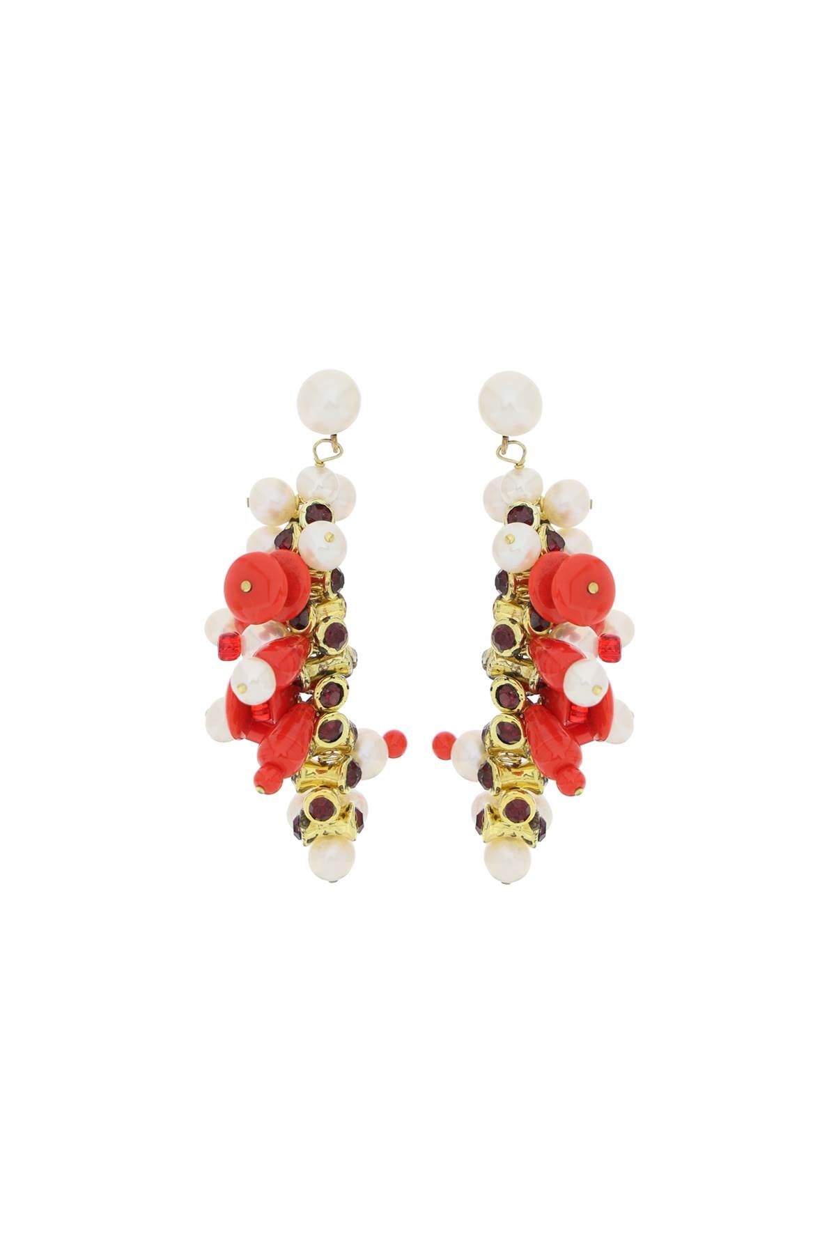 DRIES VAN NOTEN dangling pearl drop earrings.