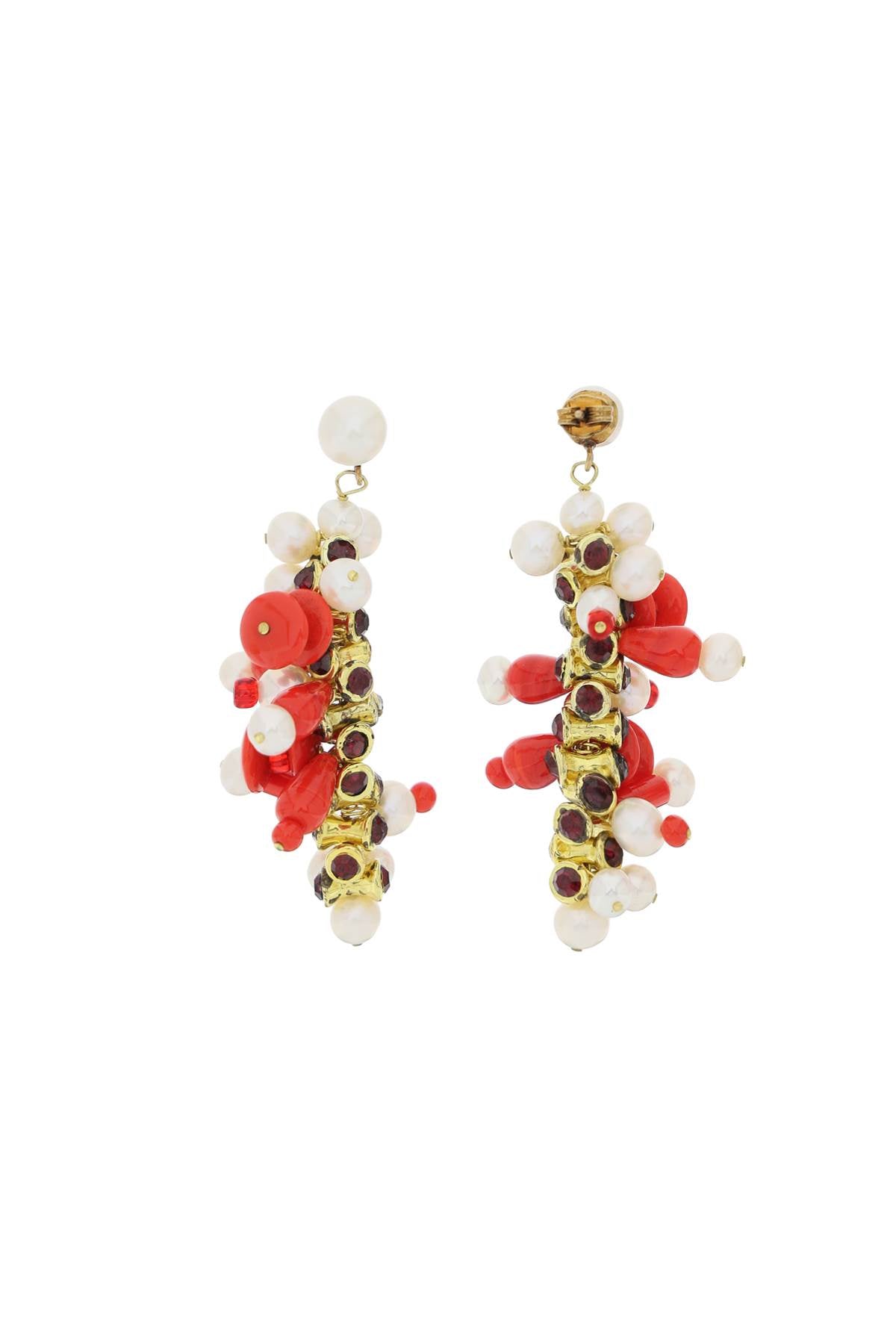 DRIES VAN NOTEN dangling pearl drop earrings.