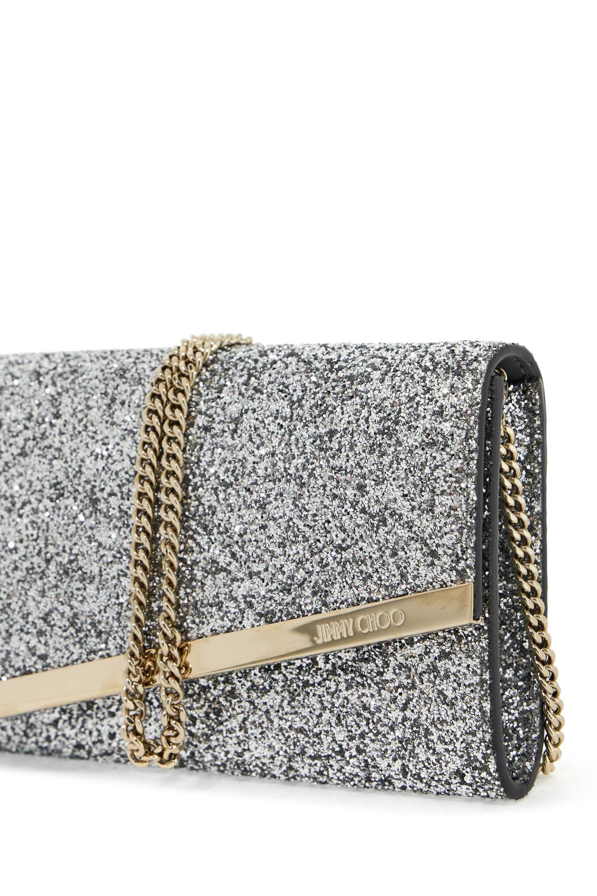 JIMMY CHOO glittered emmie clutch