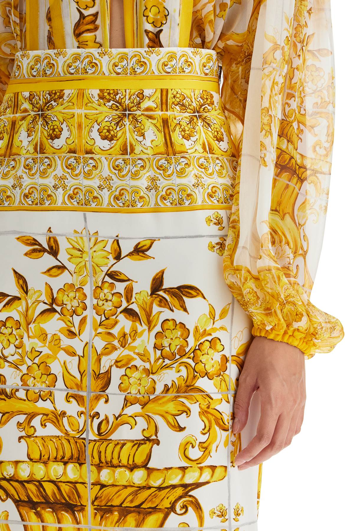 DOLCE & GABBANA "stretch silk skirt with maiolica