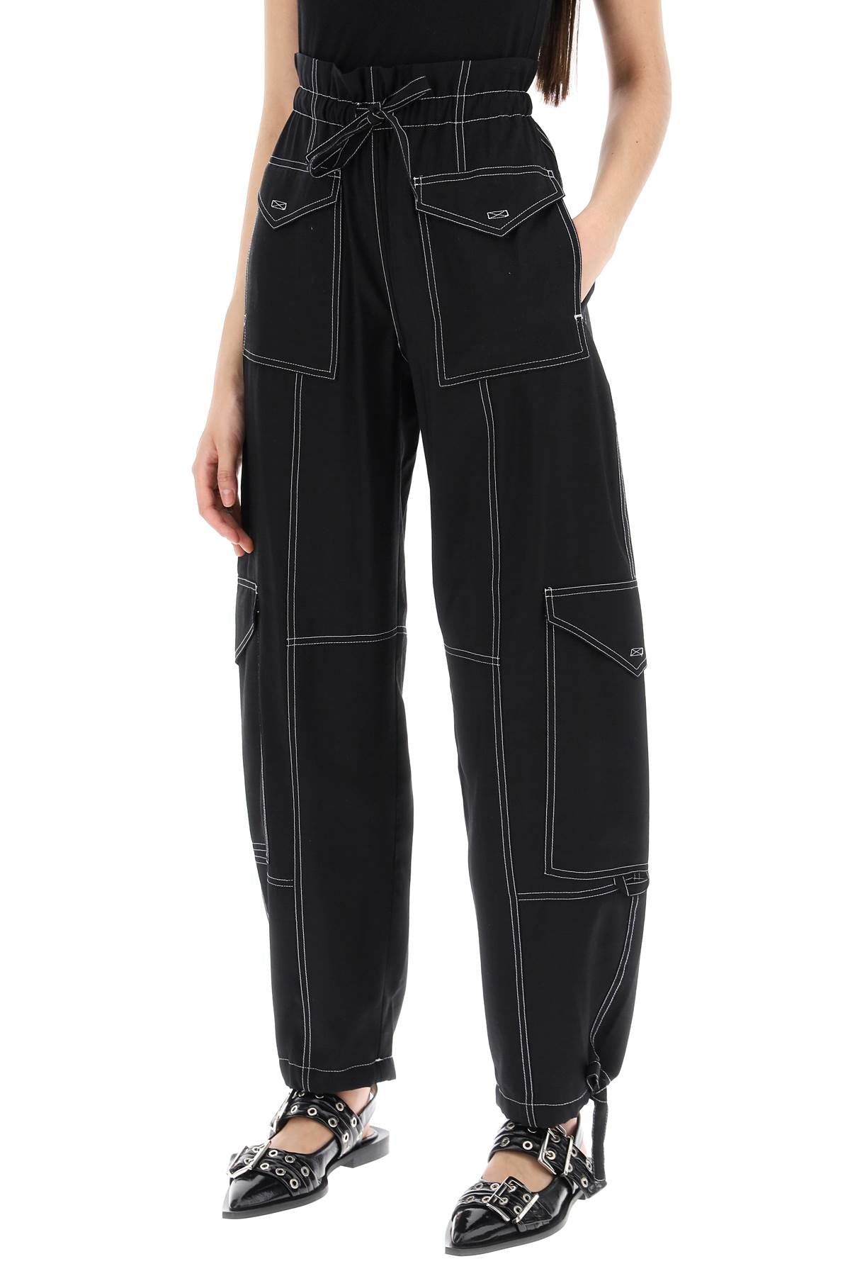 GANNI light slub pants