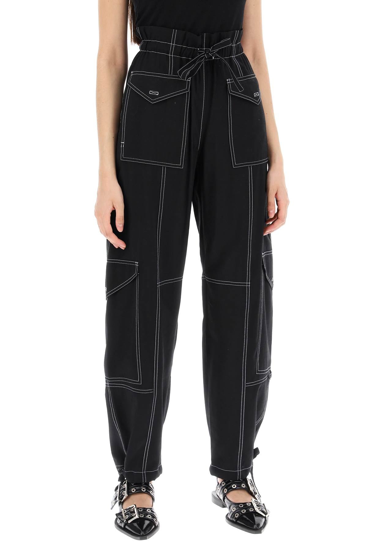 GANNI light slub pants