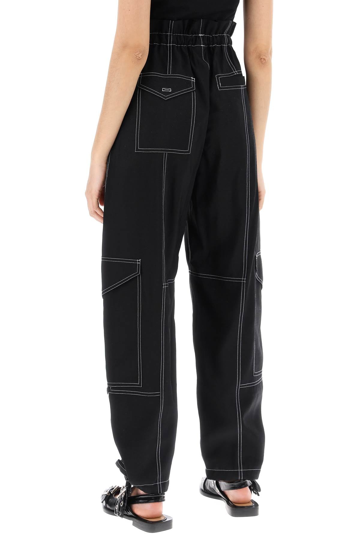 GANNI light slub pants