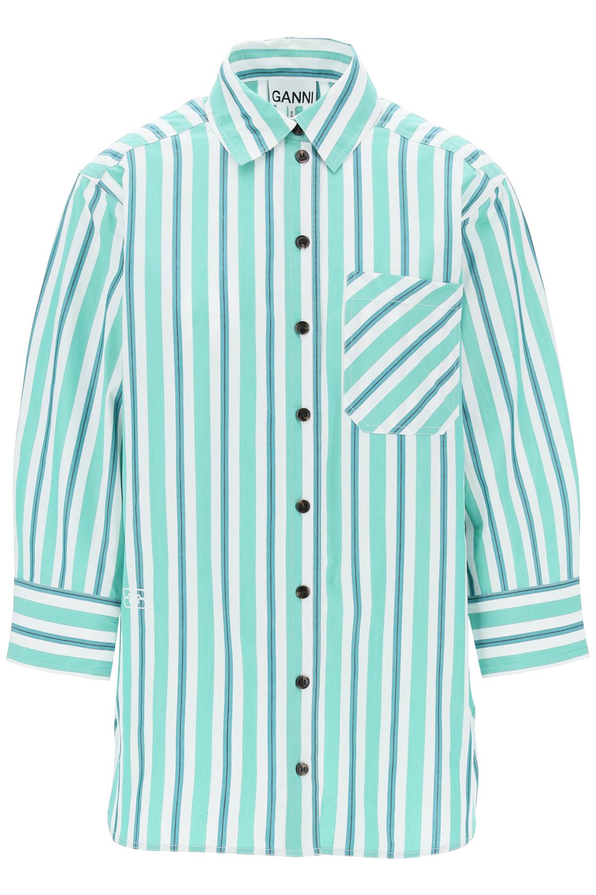 GANNI "oversized striped poplin shirt