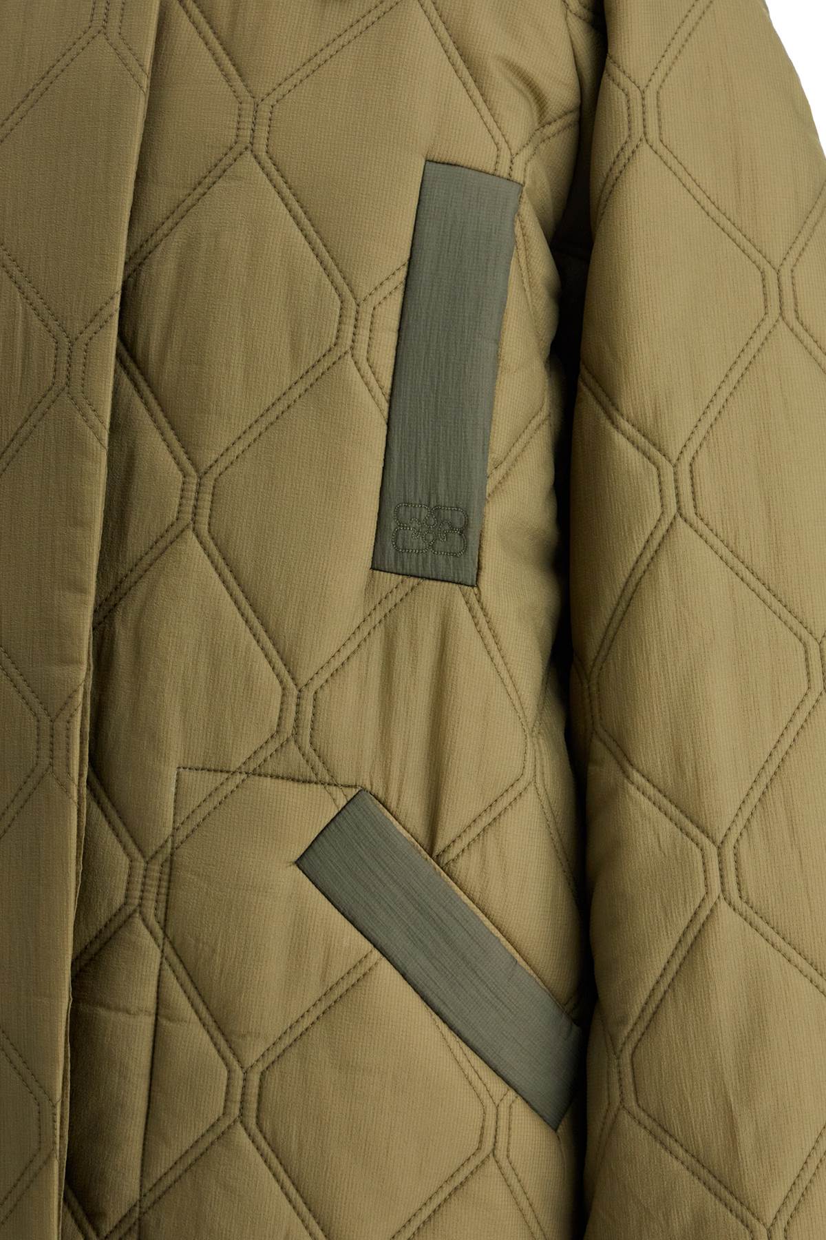 GANNI long quilted padded coat