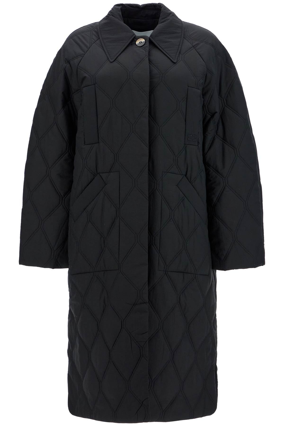 GANNI long quilted padded coat