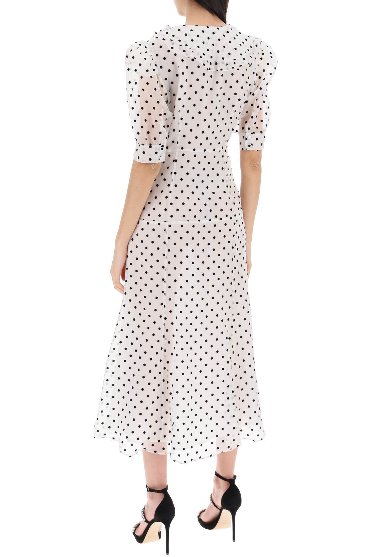 ALESSANDRA RICH "silk organza midi dress with polka