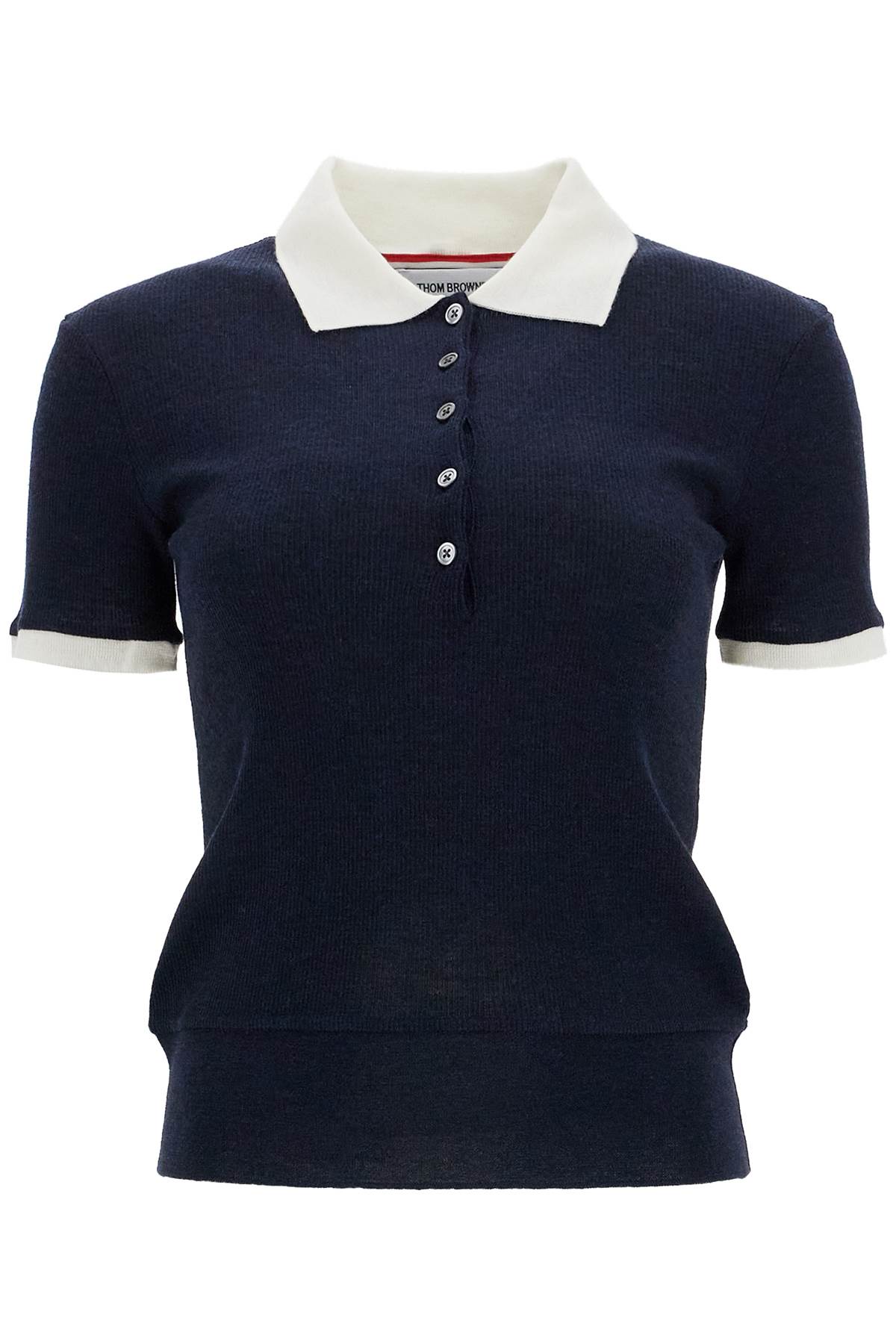 THOM BROWNE short-sleeved wool polo shirt