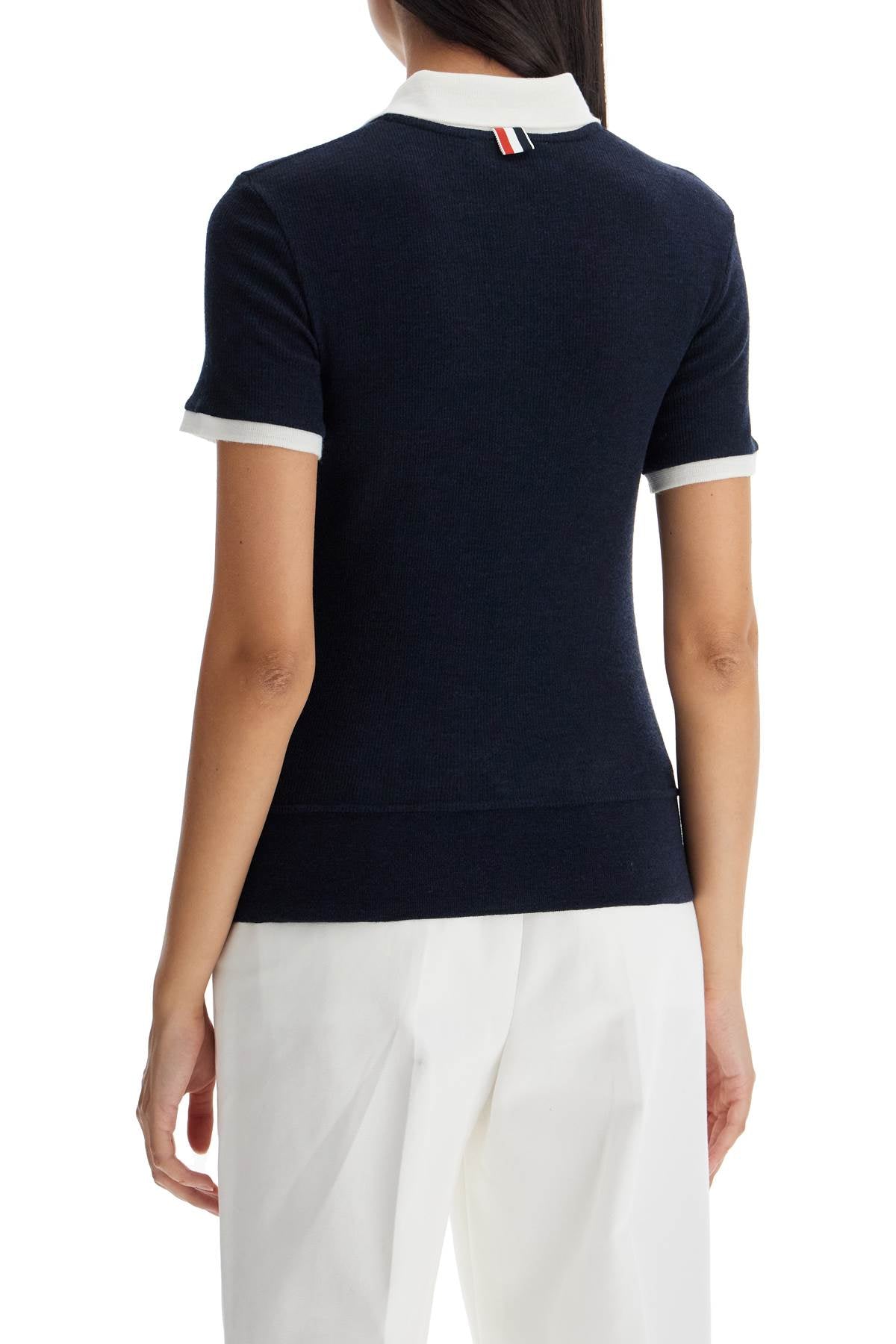 THOM BROWNE short-sleeved wool polo shirt