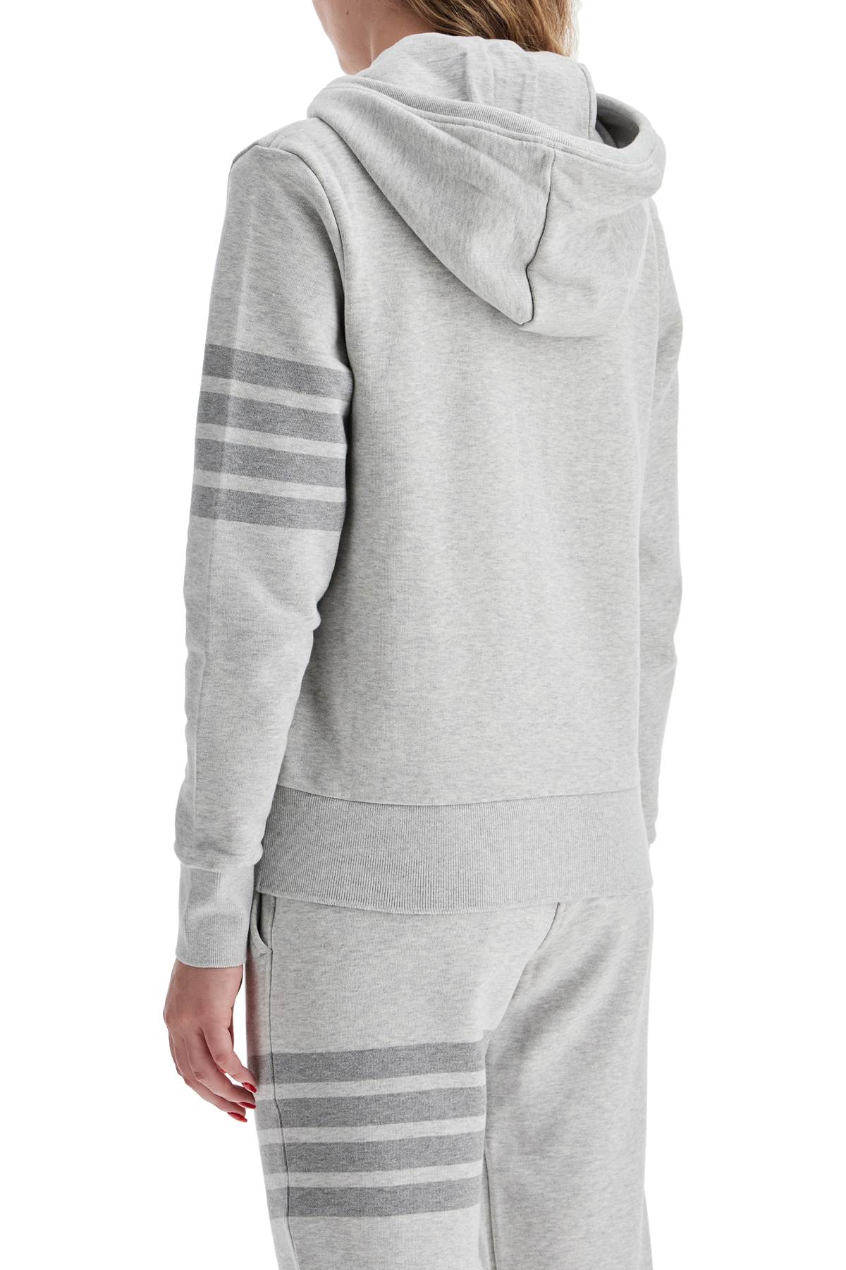 THOM BROWNE 4-bar hoodie with zipper and