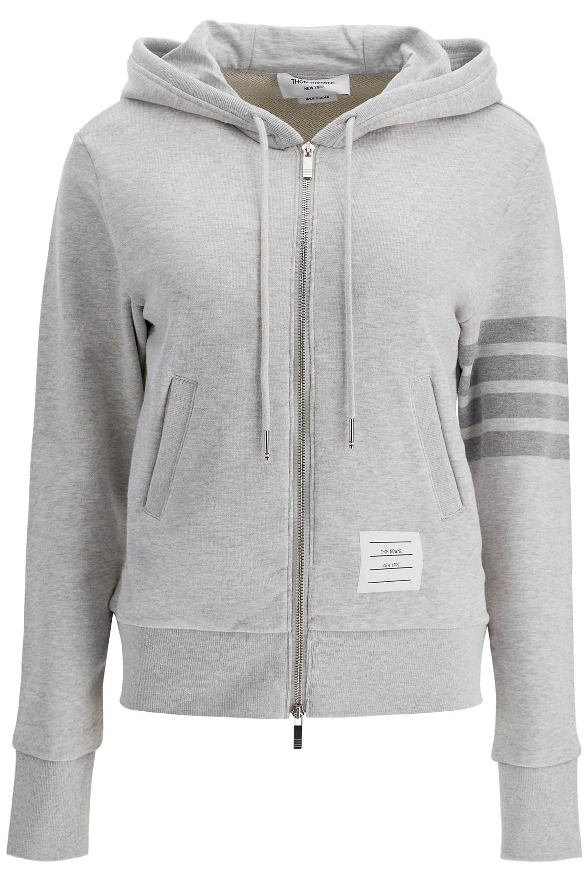 THOM BROWNE 4-bar hoodie with zipper and