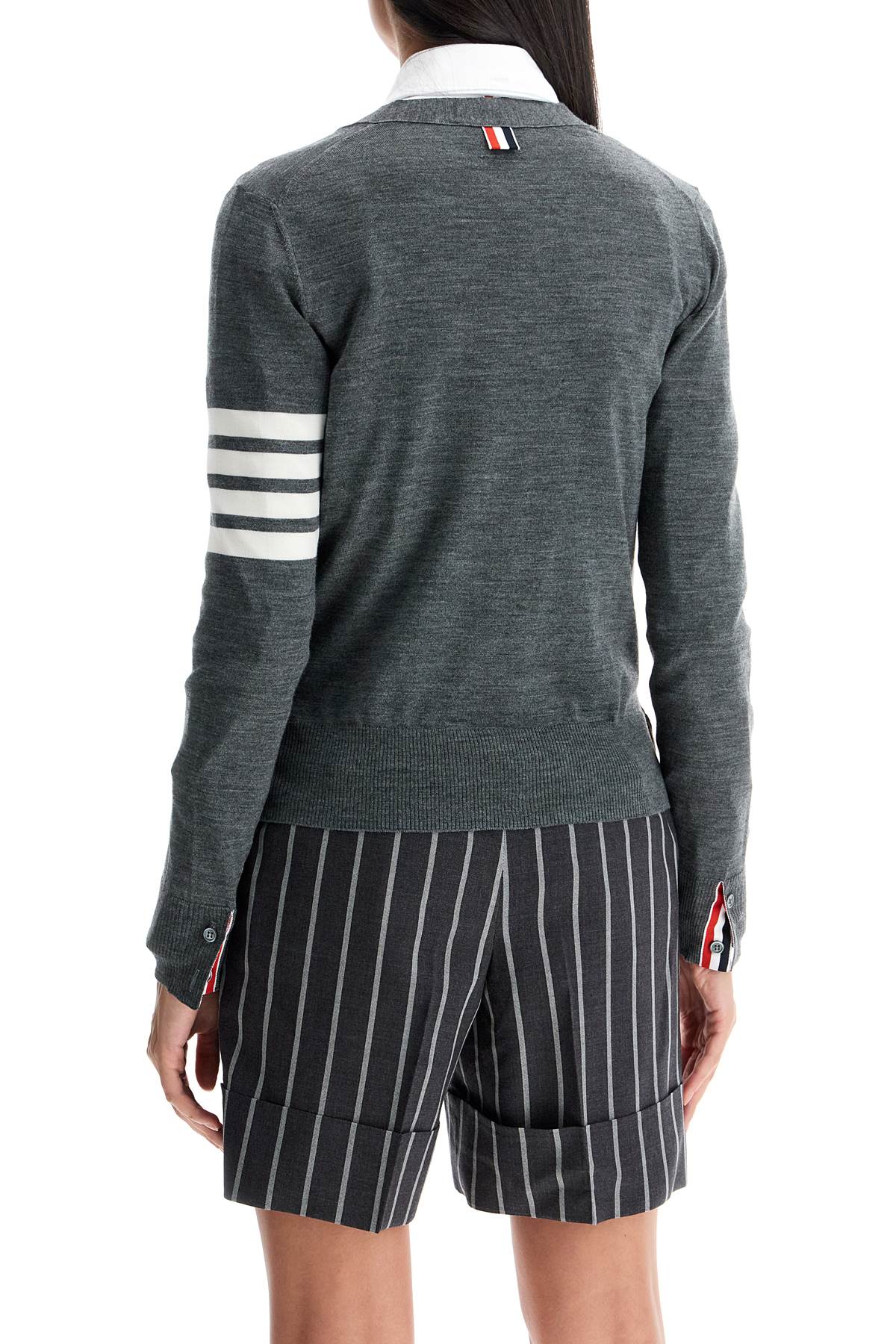 THOM BROWNE 4-bar wool melange cardigan