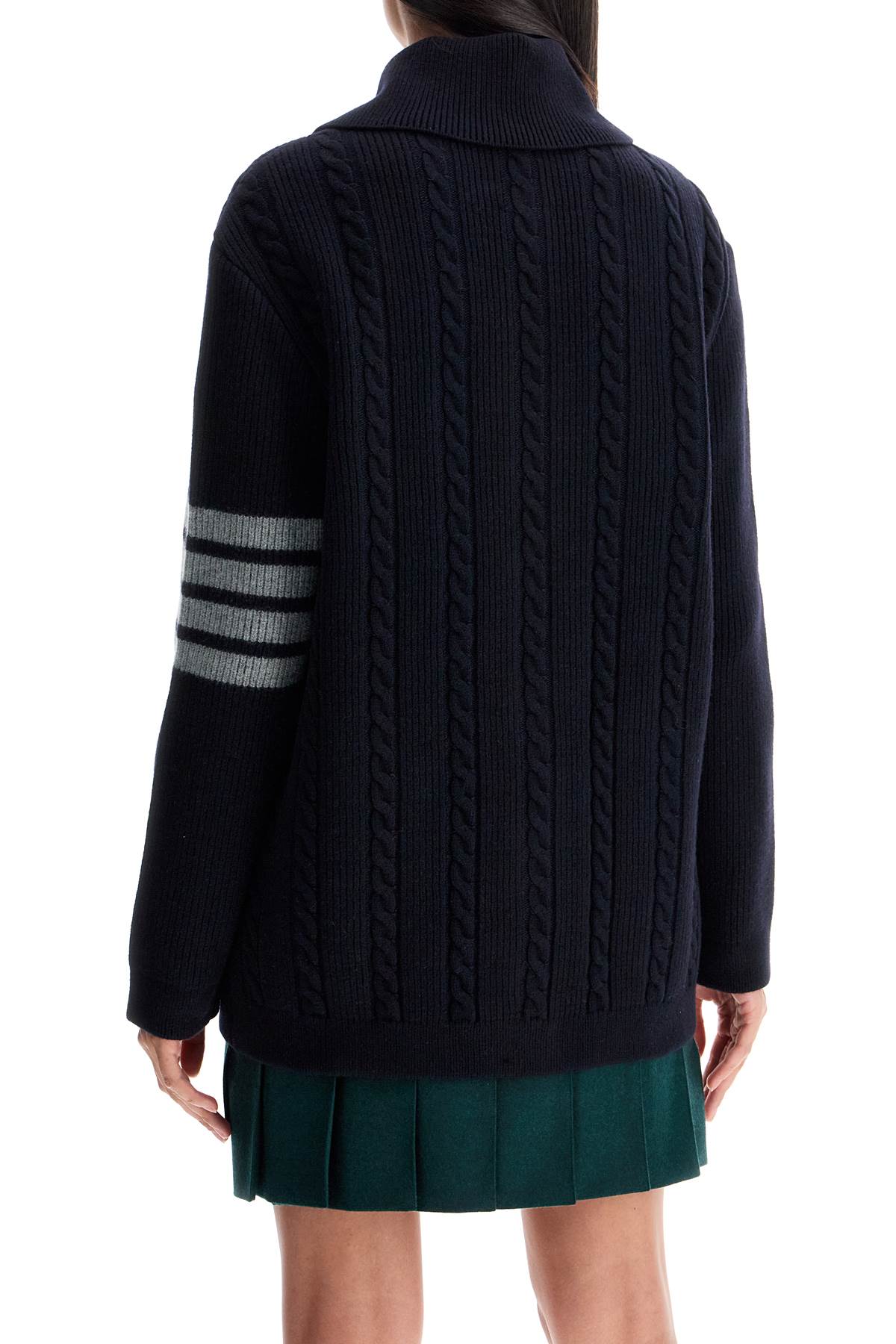 THOM BROWNE "4-bar heavy knit cardigan