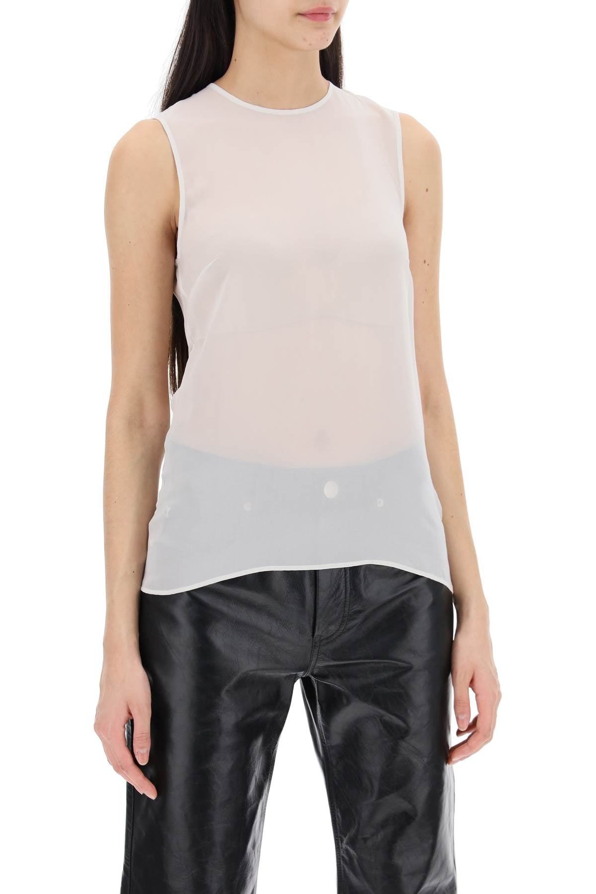 AMI ALEXANDRE MATIUSSI sleeveless silk top in