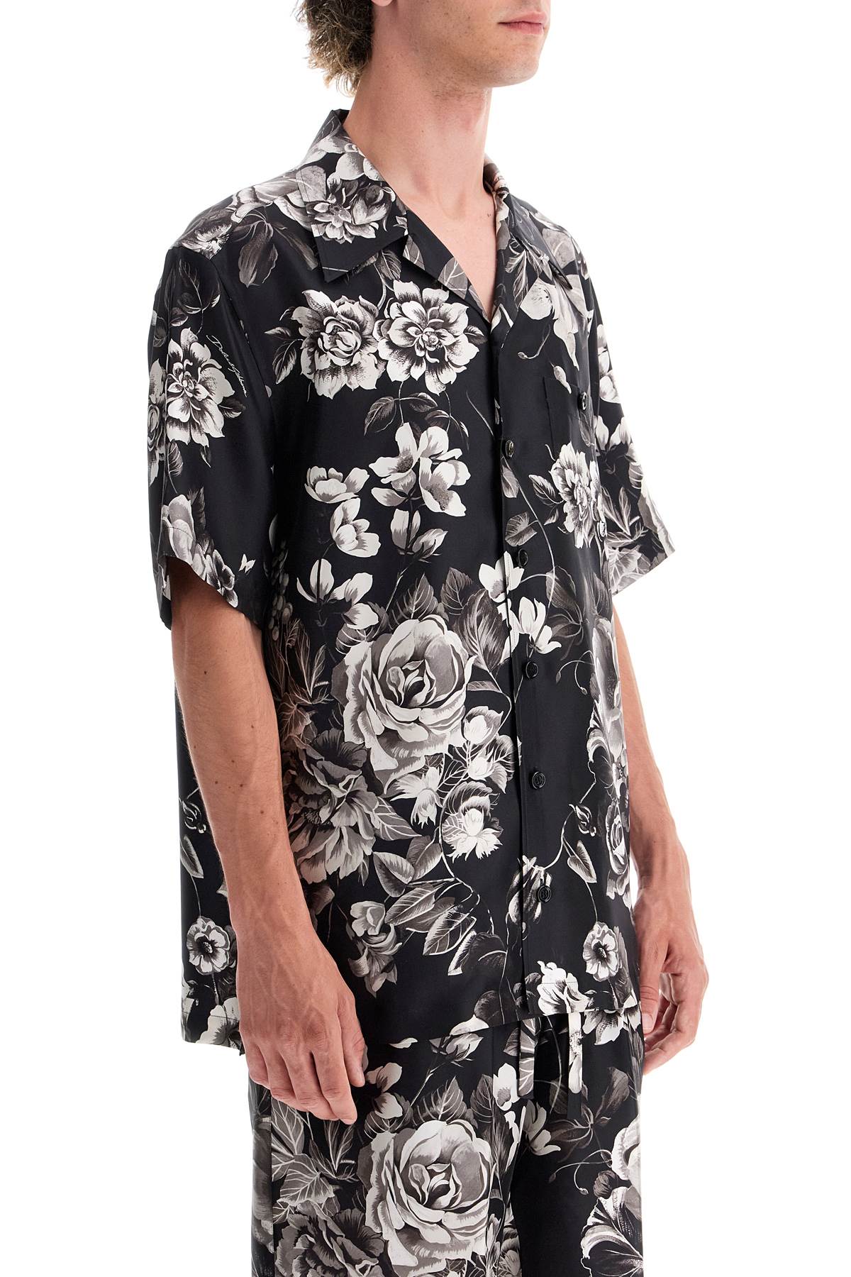 DOLCE & GABBANA hawaii silk shirt with floral print set