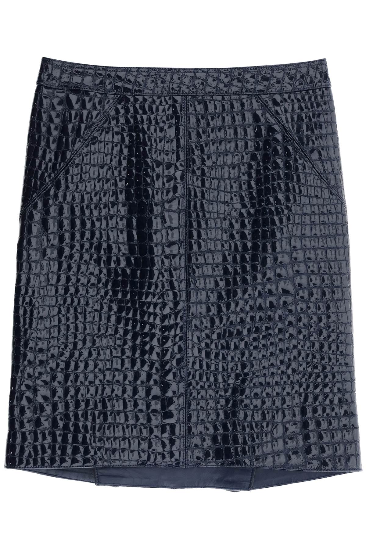 TOM FORD crocodile effect leather skirt