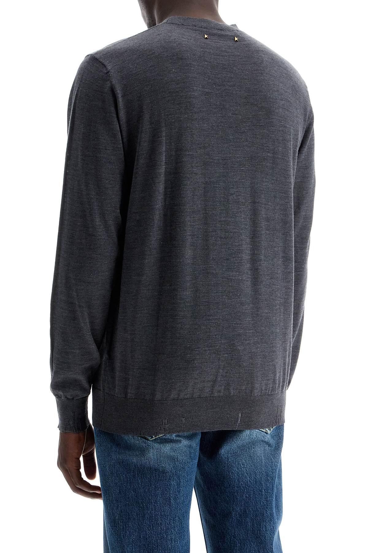 GOLDEN GOOSE lightweight distressed wool pullover sweater