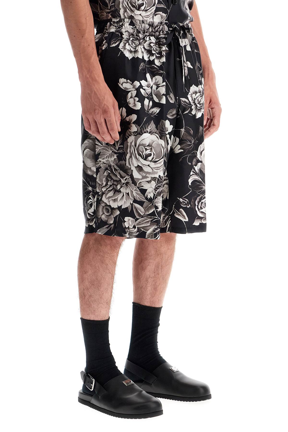 DOLCE & GABBANA silk floral print bermuda shorts set