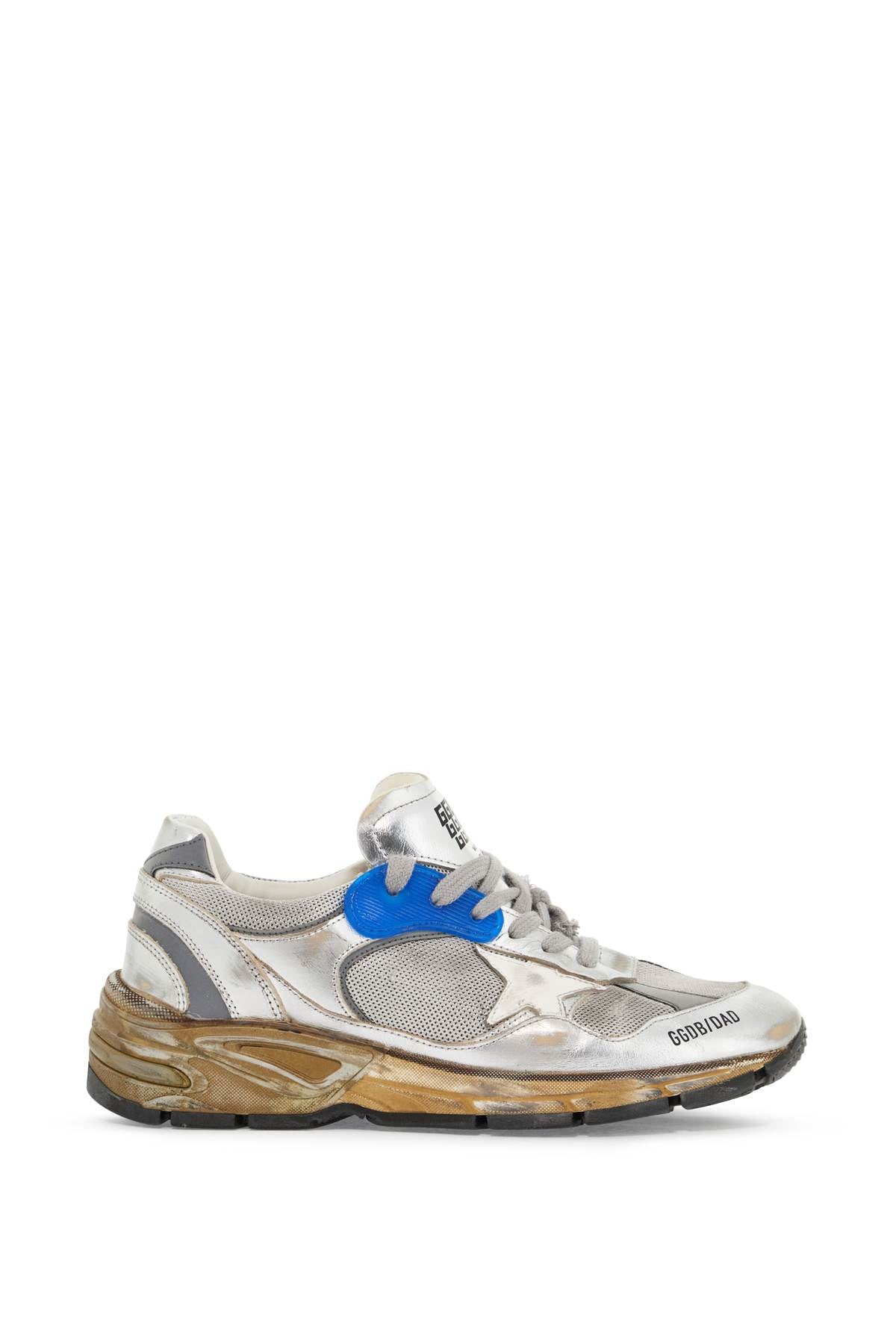 GOLDEN GOOSE mesh and laminated leather dad-star sneakers.