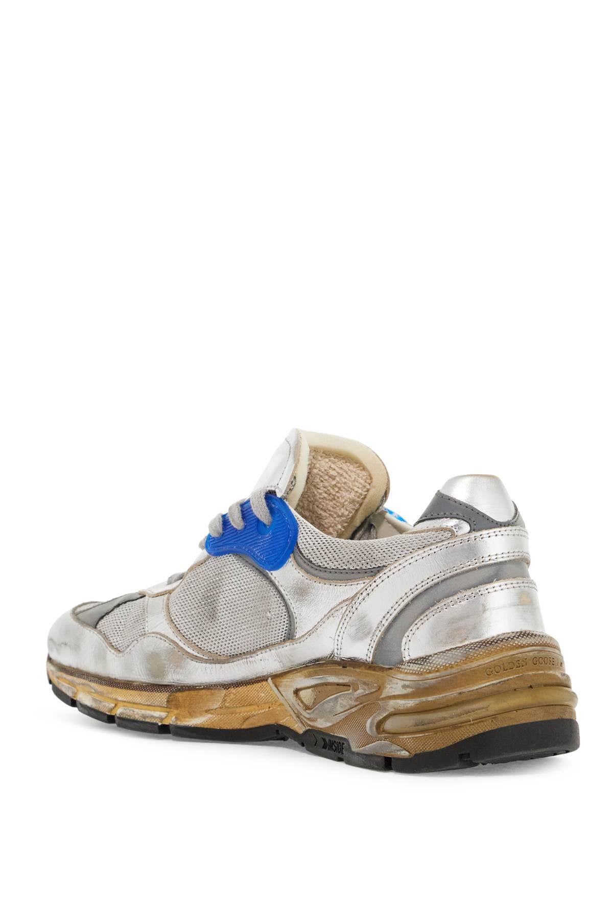 GOLDEN GOOSE mesh and laminated leather dad-star sneakers.