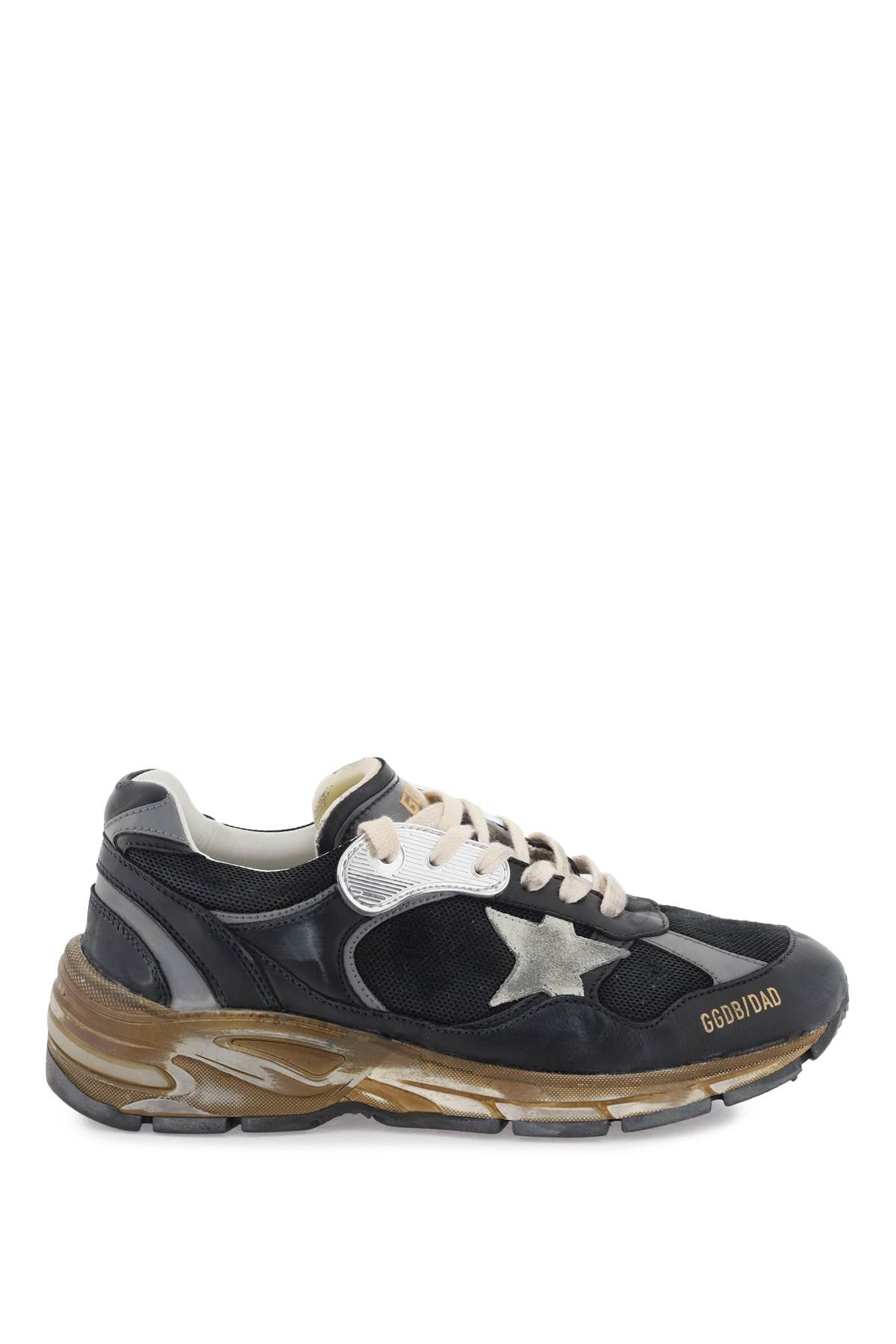 GOLDEN GOOSE dad-star sneakers in mesh and nappa leather