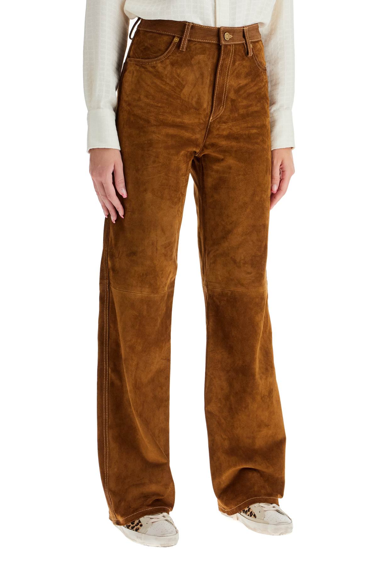 GOLDEN GOOSE suede leather pants for men