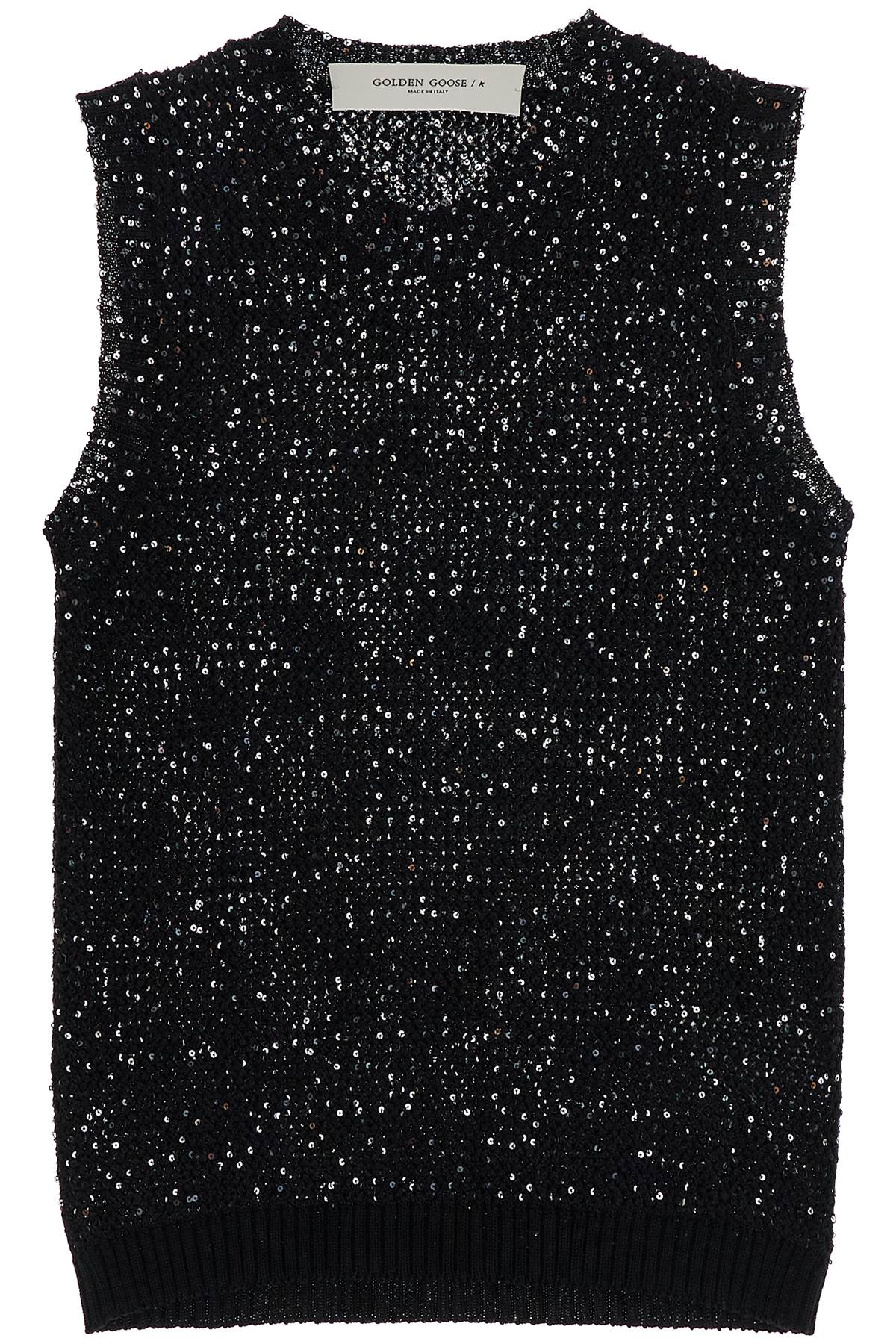 GOLDEN GOOSE knitted vest with sequins embell