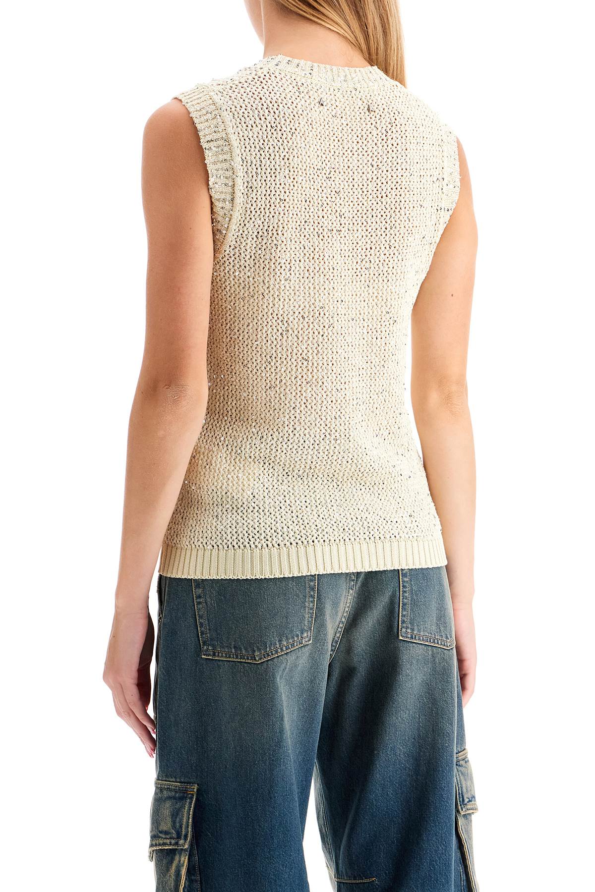 GOLDEN GOOSE knitted vest with sequins embell