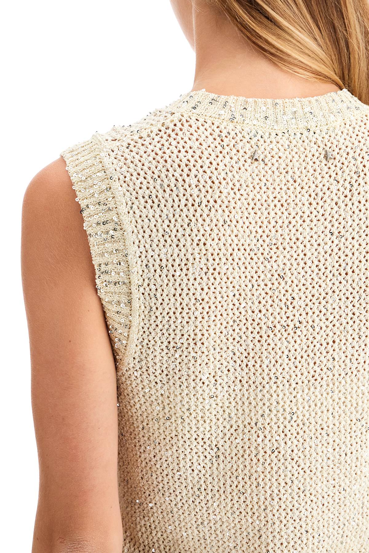 GOLDEN GOOSE knitted vest with sequins embell