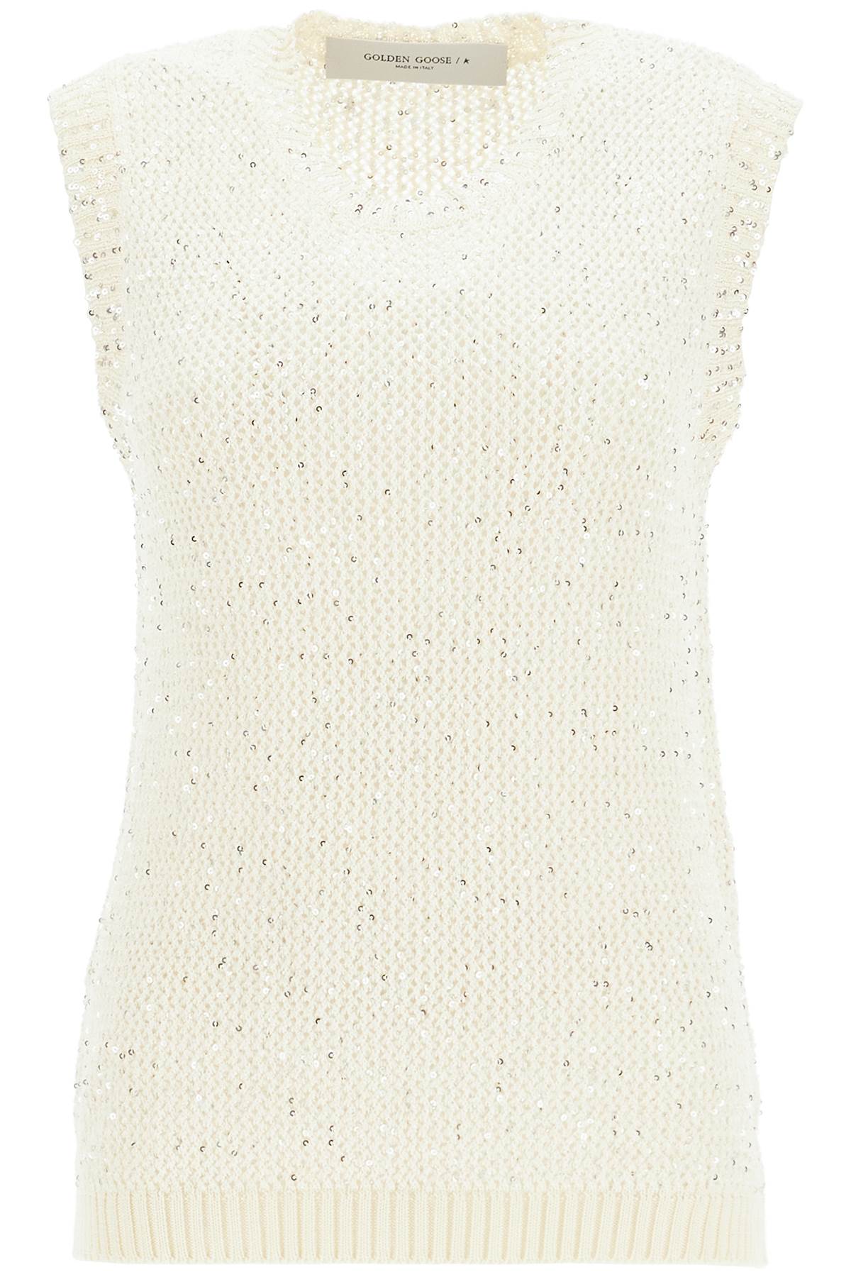 GOLDEN GOOSE knitted vest with sequins embell